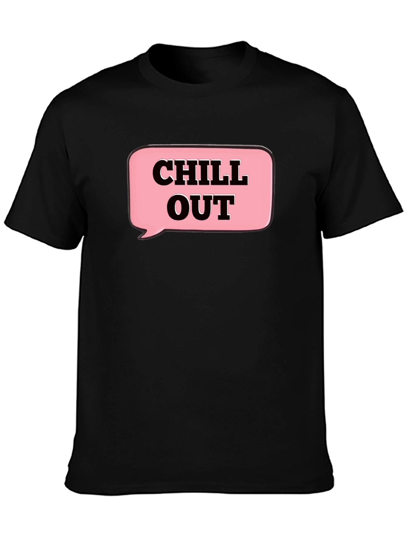 Chill Out Black Cotton Graphic T-Shirt