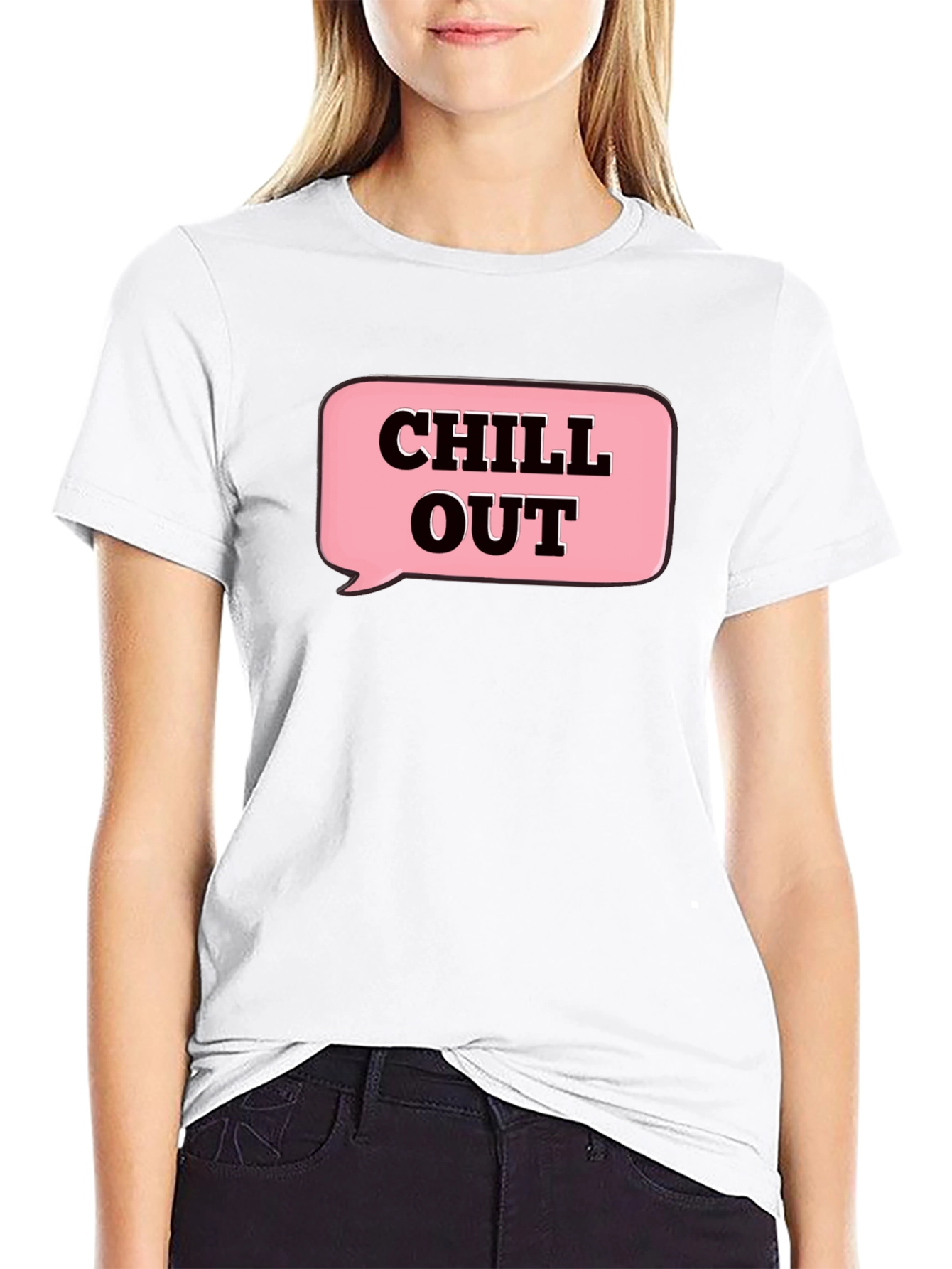 Chill Out Black Cotton Graphic T-Shirt