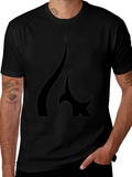 Black T-Shirt with Abstract Flame Graphic