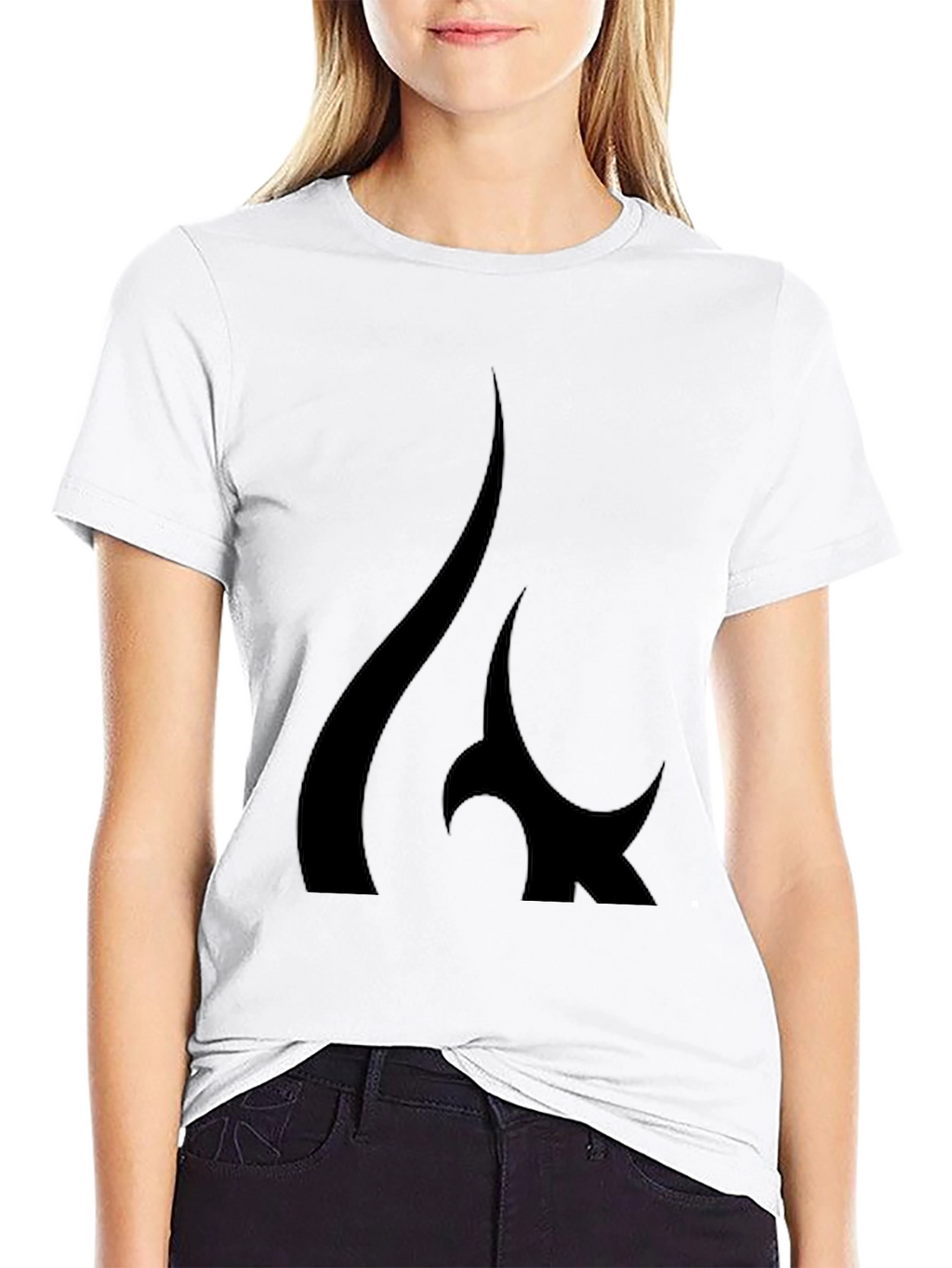 Black T-Shirt with Abstract Flame Graphic