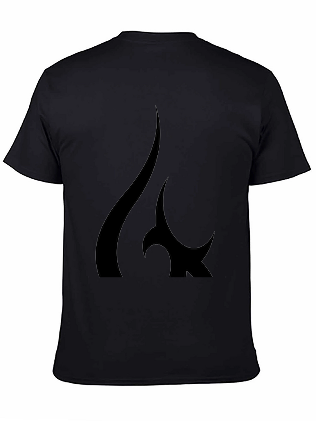 Black T-Shirt with Abstract Flame Graphic