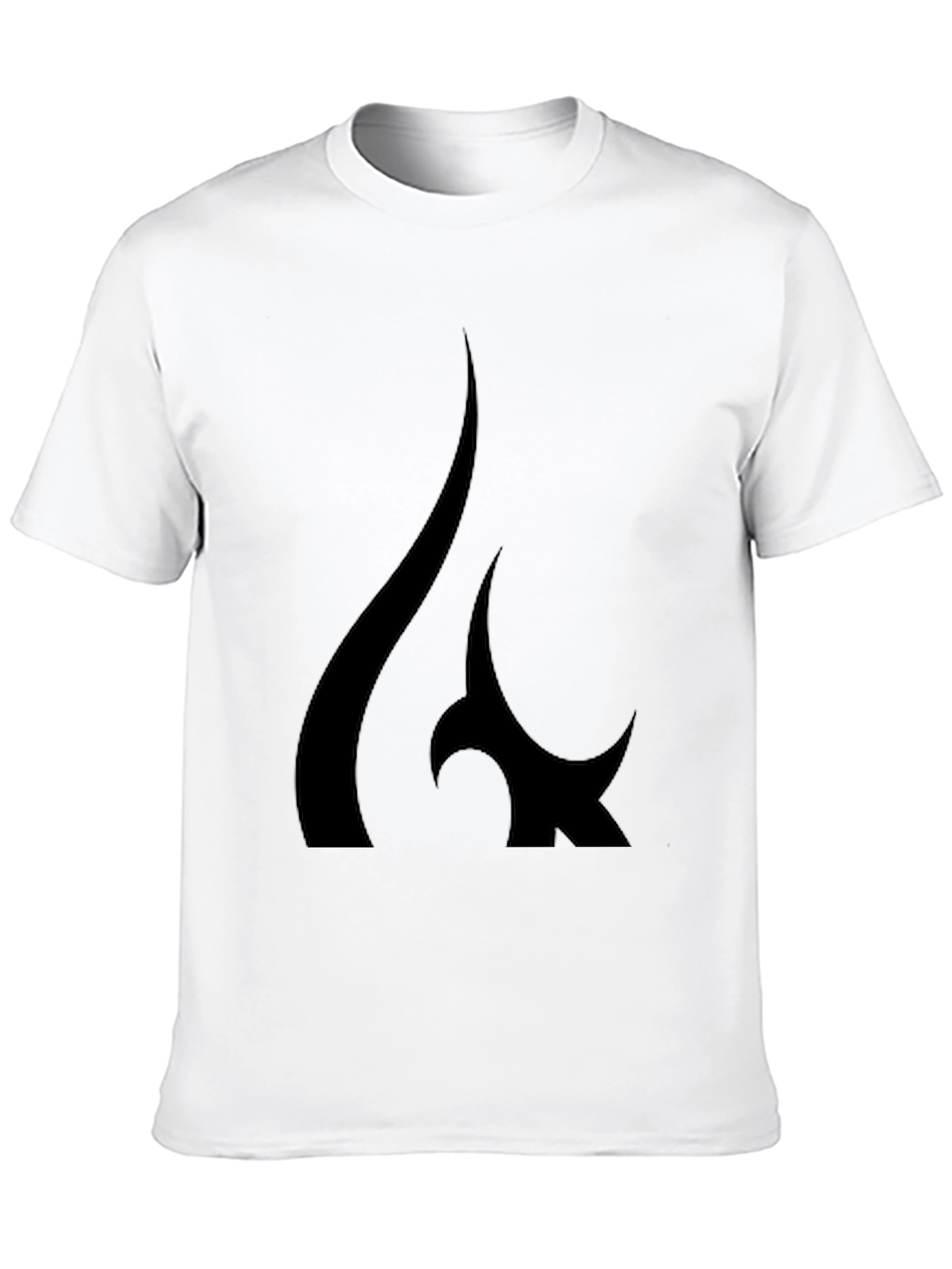 Black T-Shirt with Abstract Flame Graphic