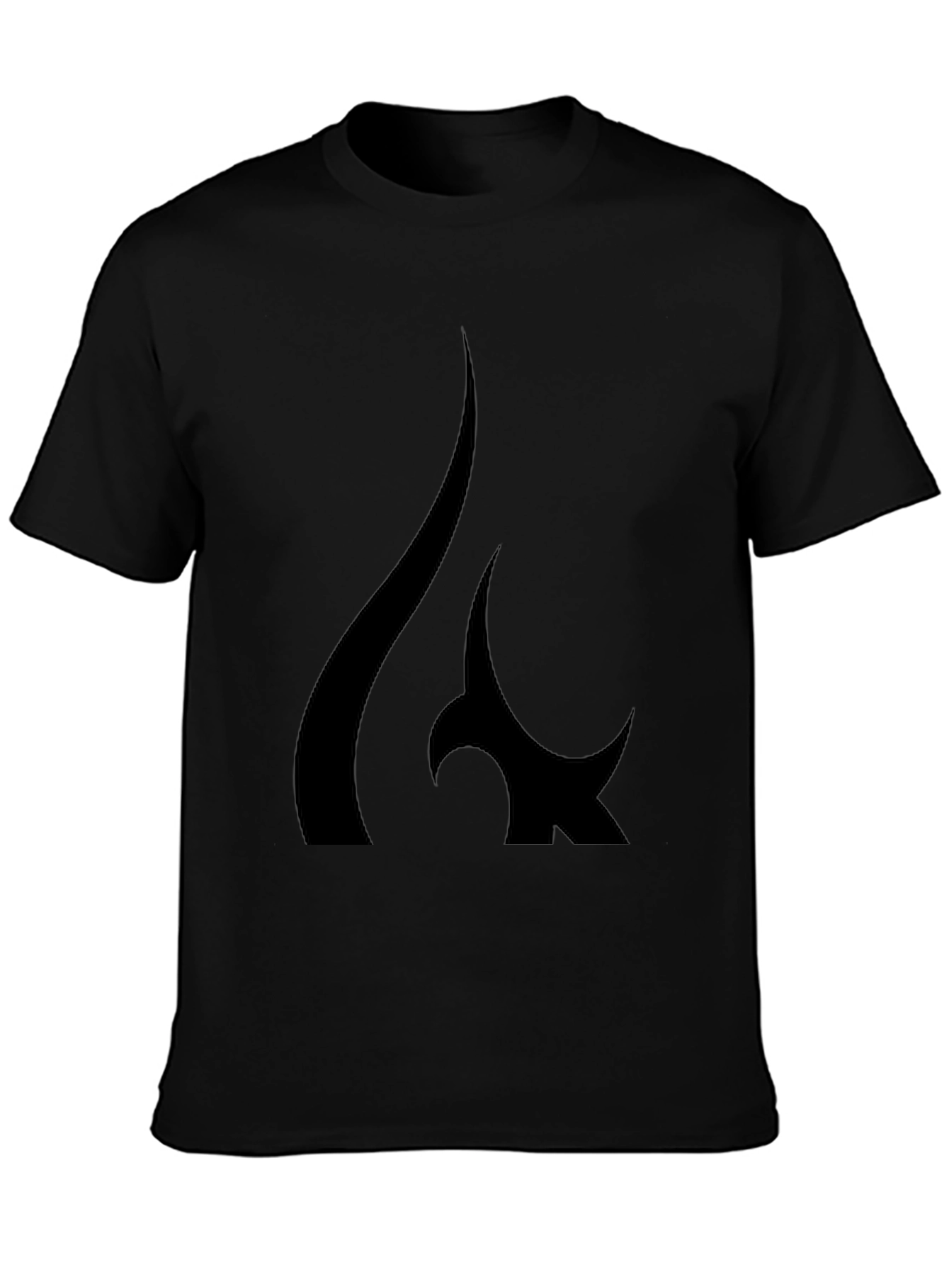 Black T-Shirt with Abstract Flame Graphic