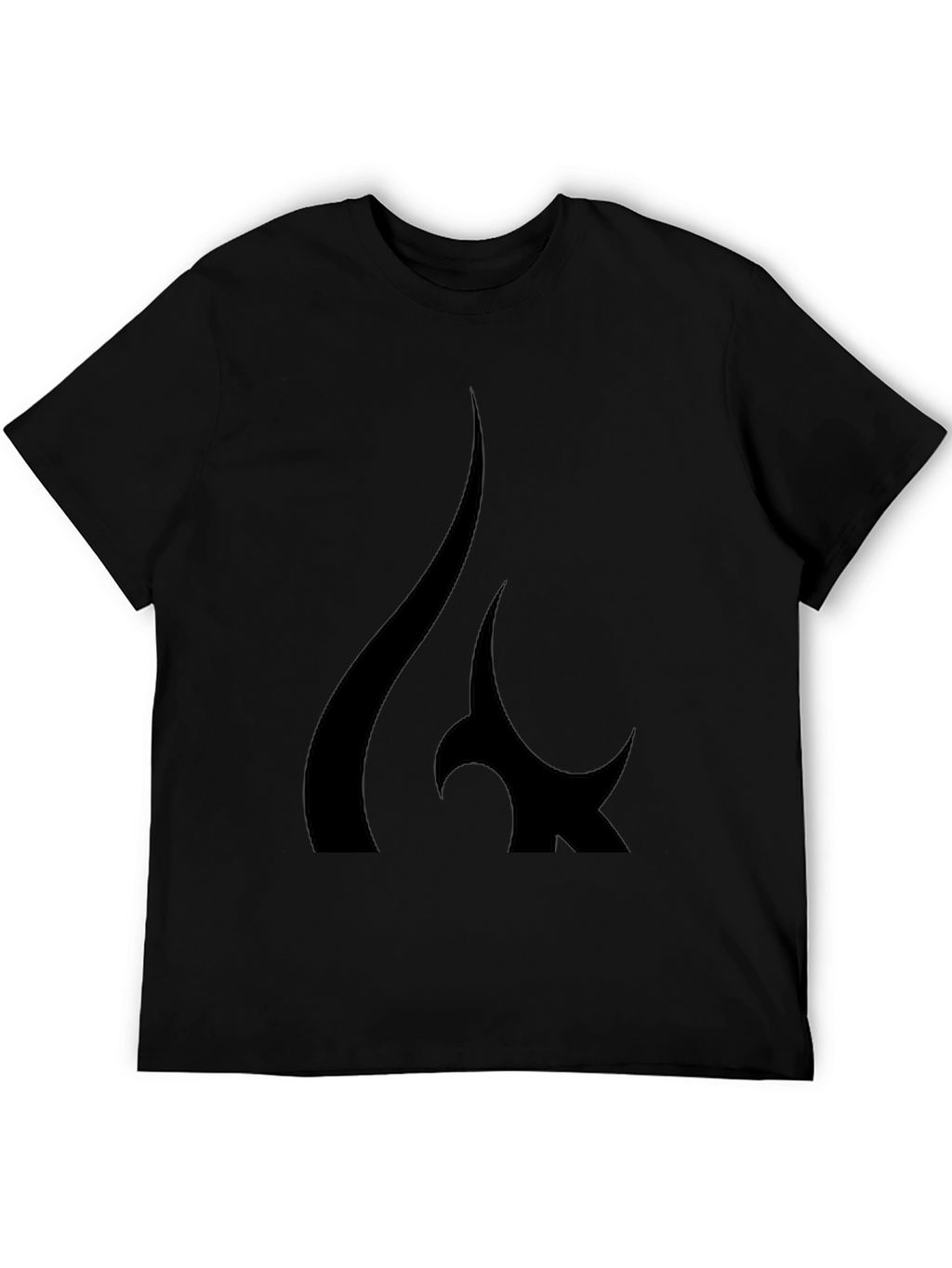 Black T-Shirt with Abstract Flame Graphic