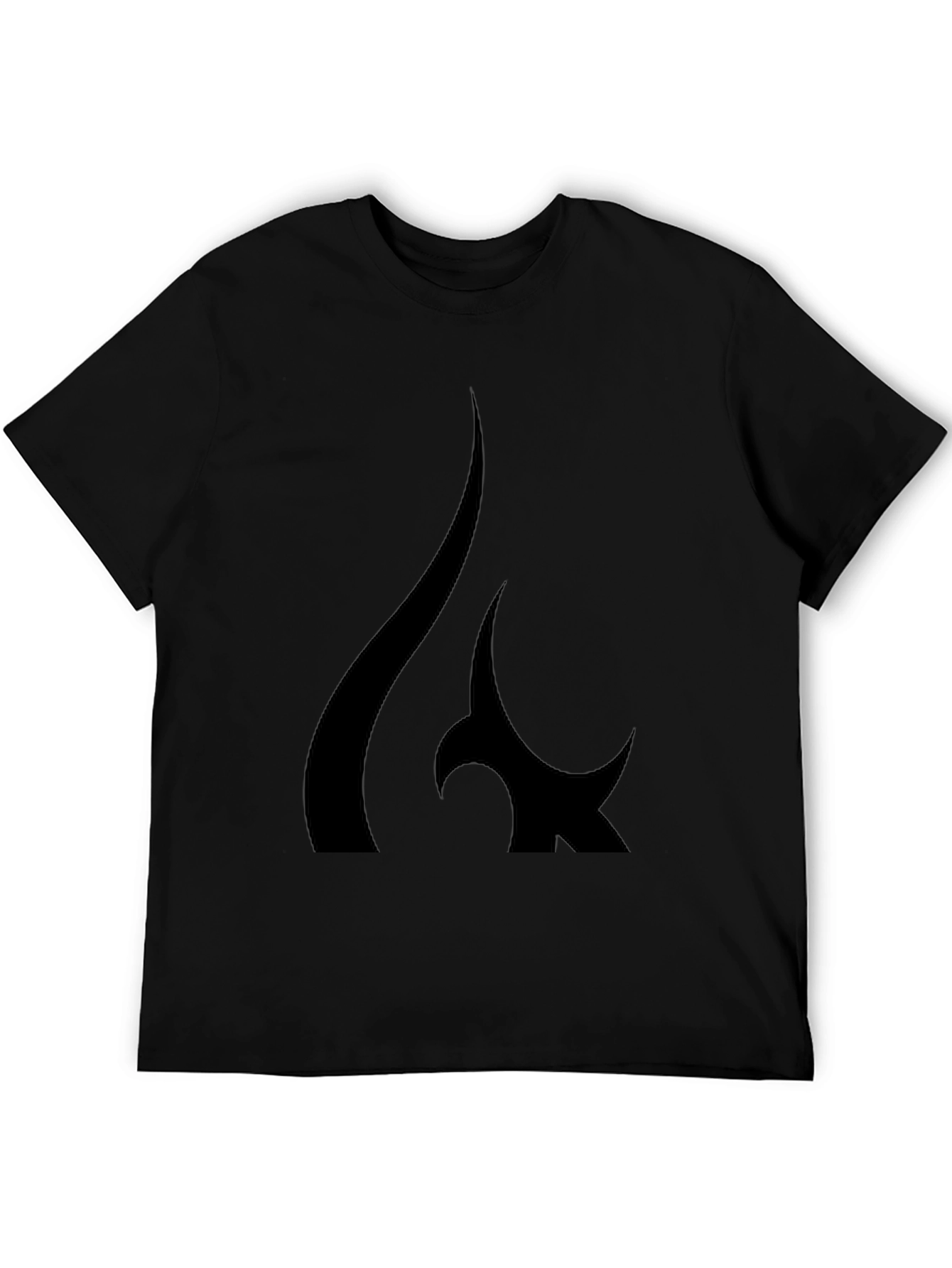 Black T-Shirt with Abstract Flame Graphic