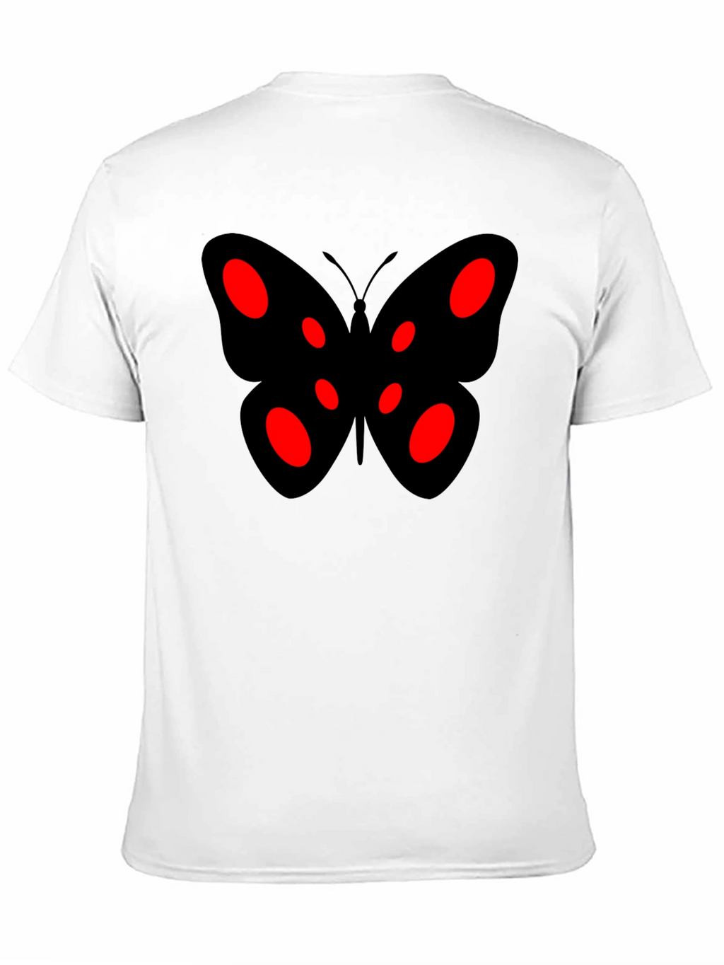 Black Butterfly Graphic Tee - Red Accents