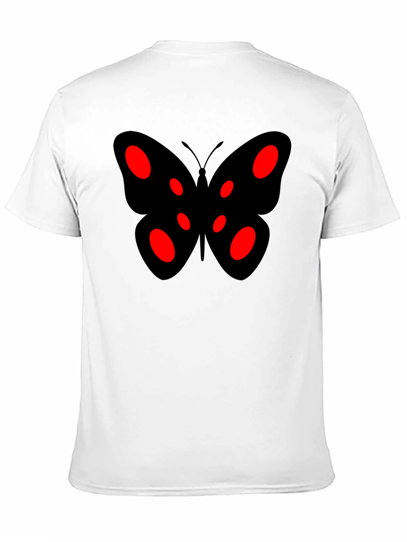 Black Butterfly Graphic Tee - Red Accents