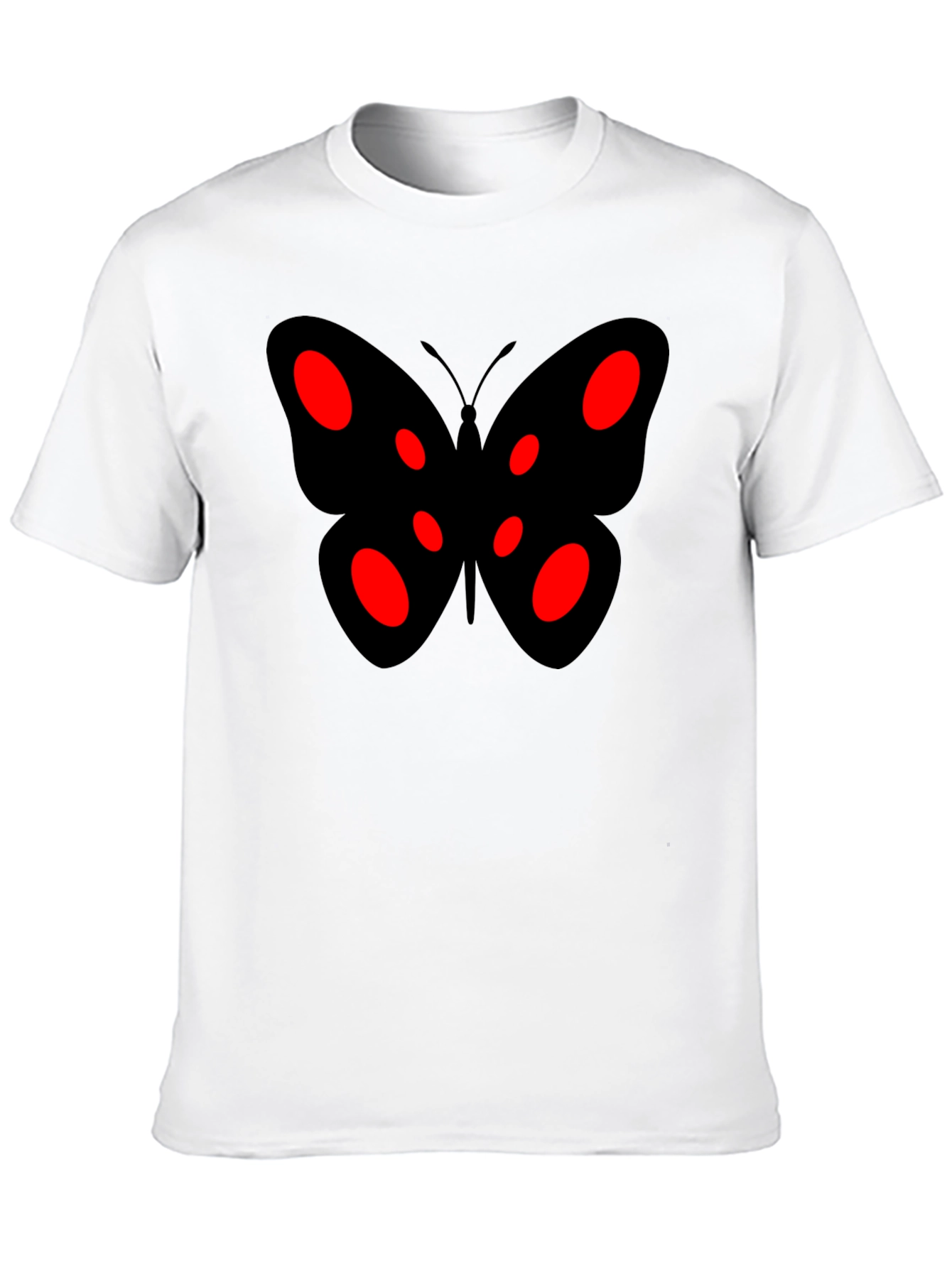 Black Butterfly Graphic Tee - Red Accents