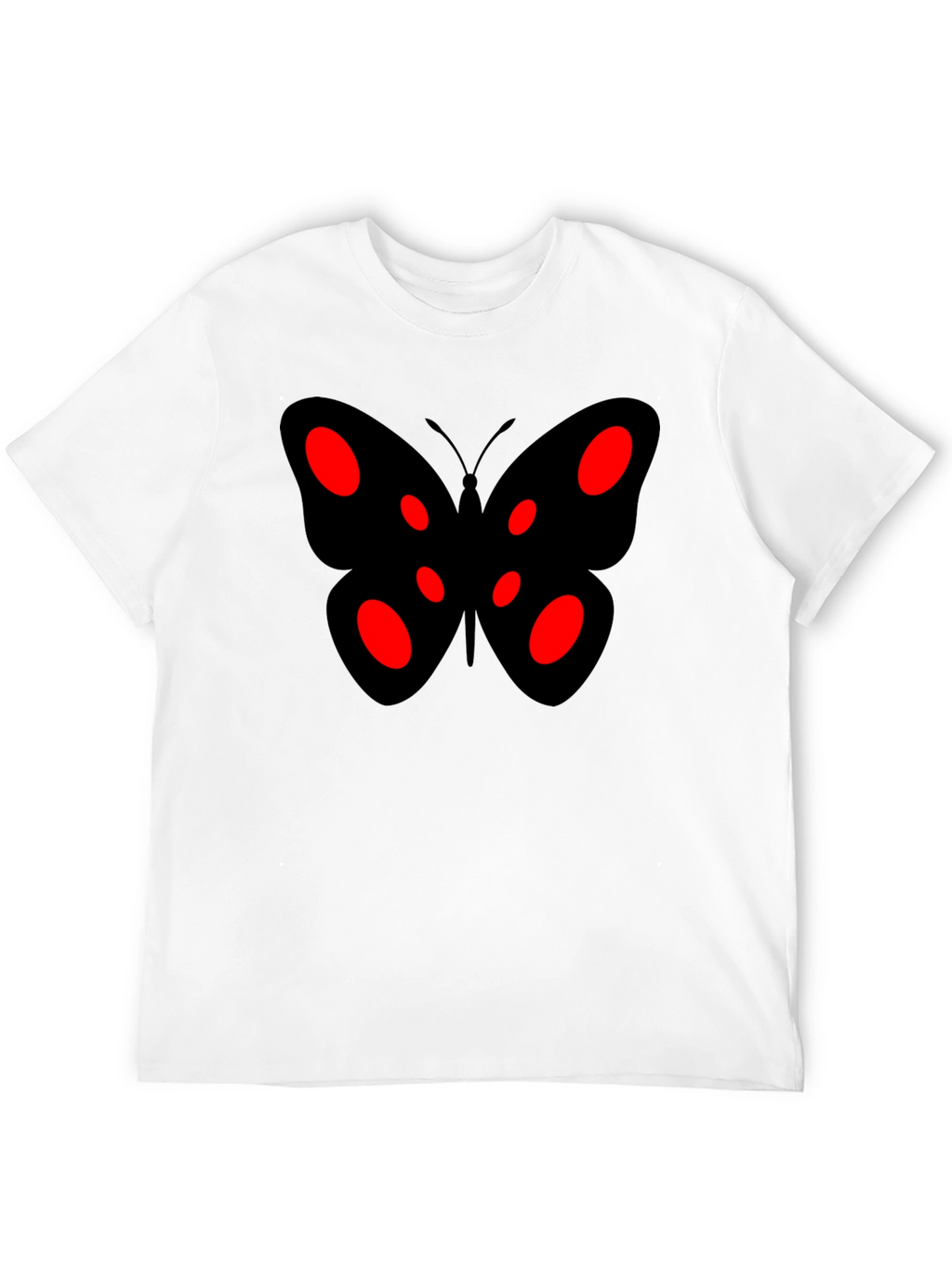 Black Butterfly Graphic Tee - Red Accents