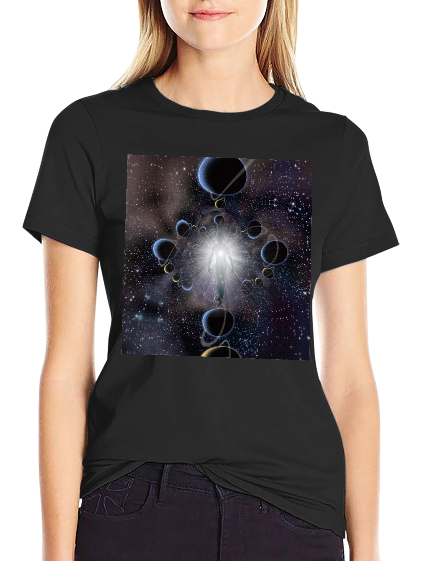 Cosmic Portal Graphic T-Shirt - Mens Black Tee