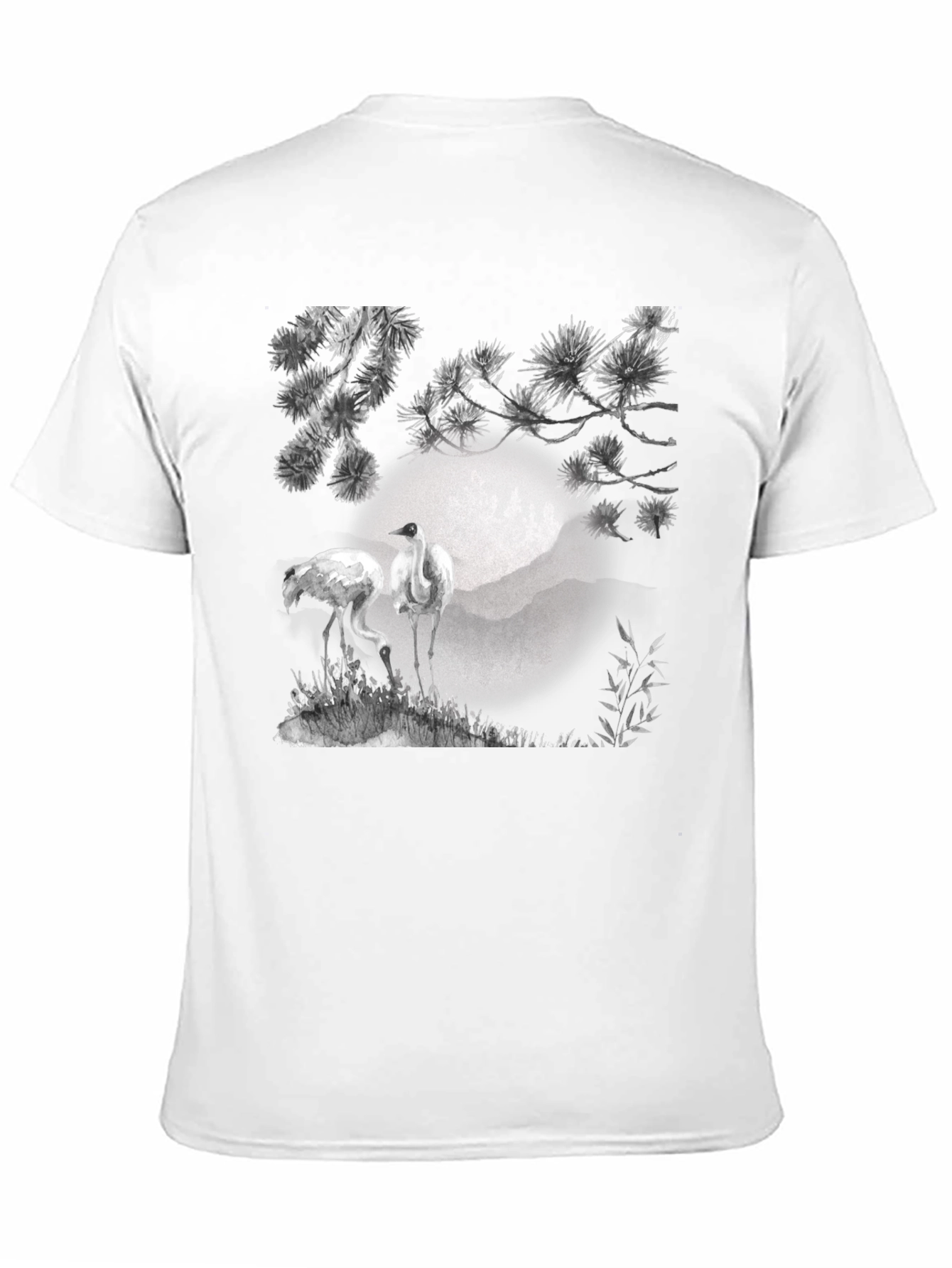 Crane and Pine T-Shirt - Black