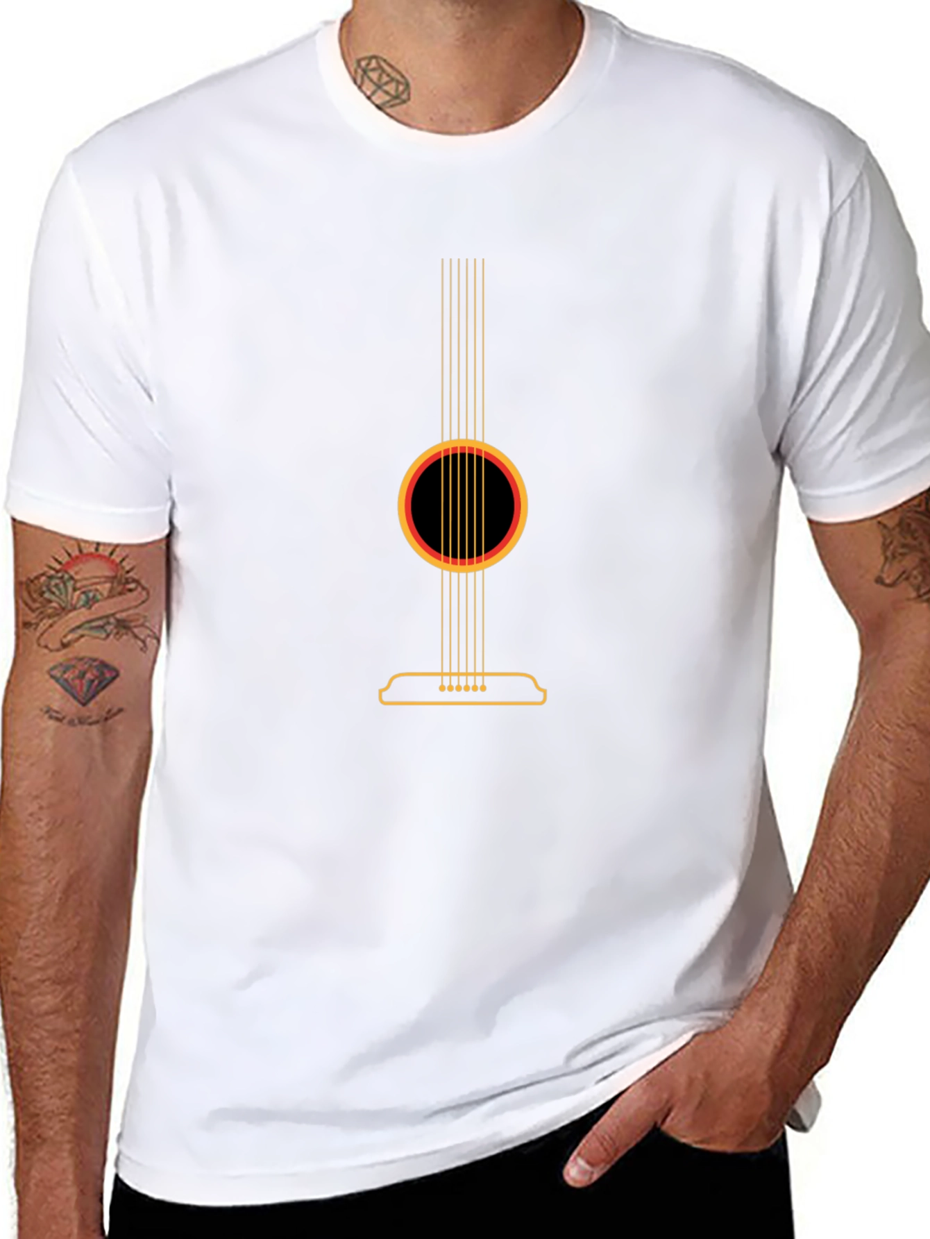 Acoustic Guitar Graphic Tee - Black