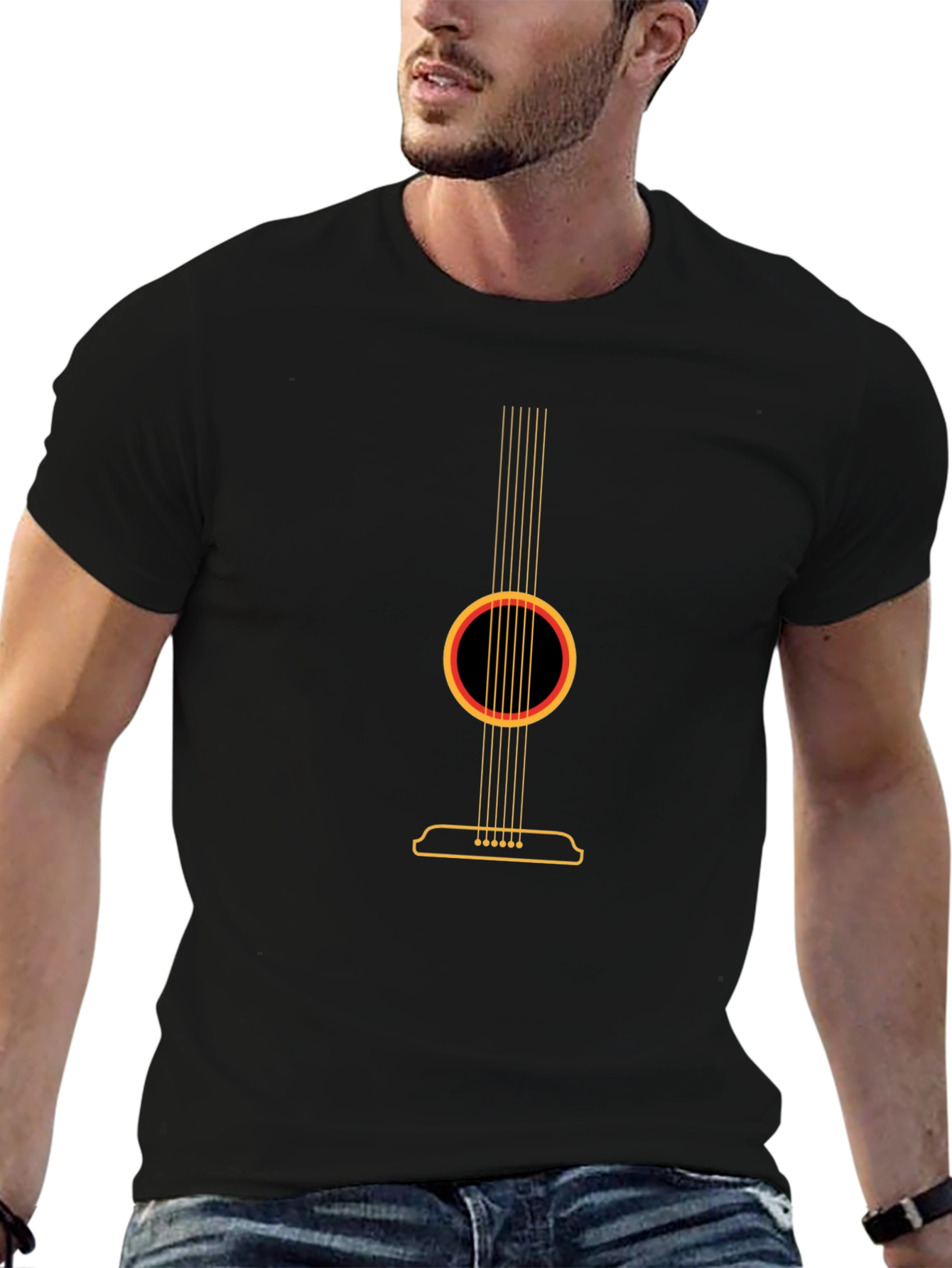 Acoustic Guitar Graphic Tee - Black