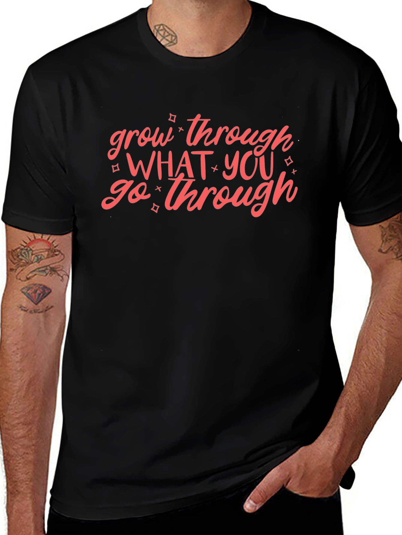 Grow Through What You Go Through Black T-Shirt
