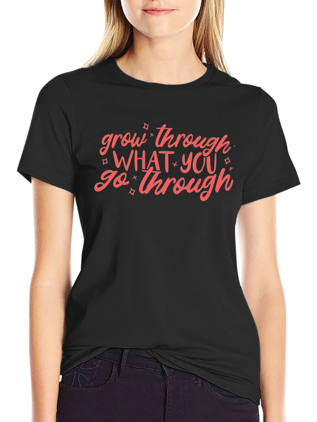 Grow Through What You Go Through Black T-Shirt