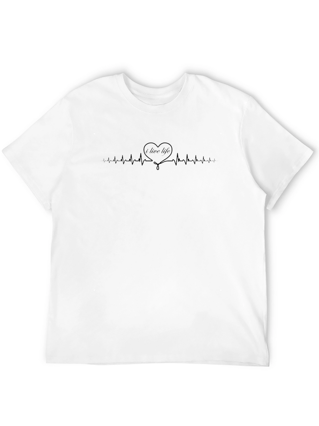 I Love Life Heartbeat T-Shirt - Black