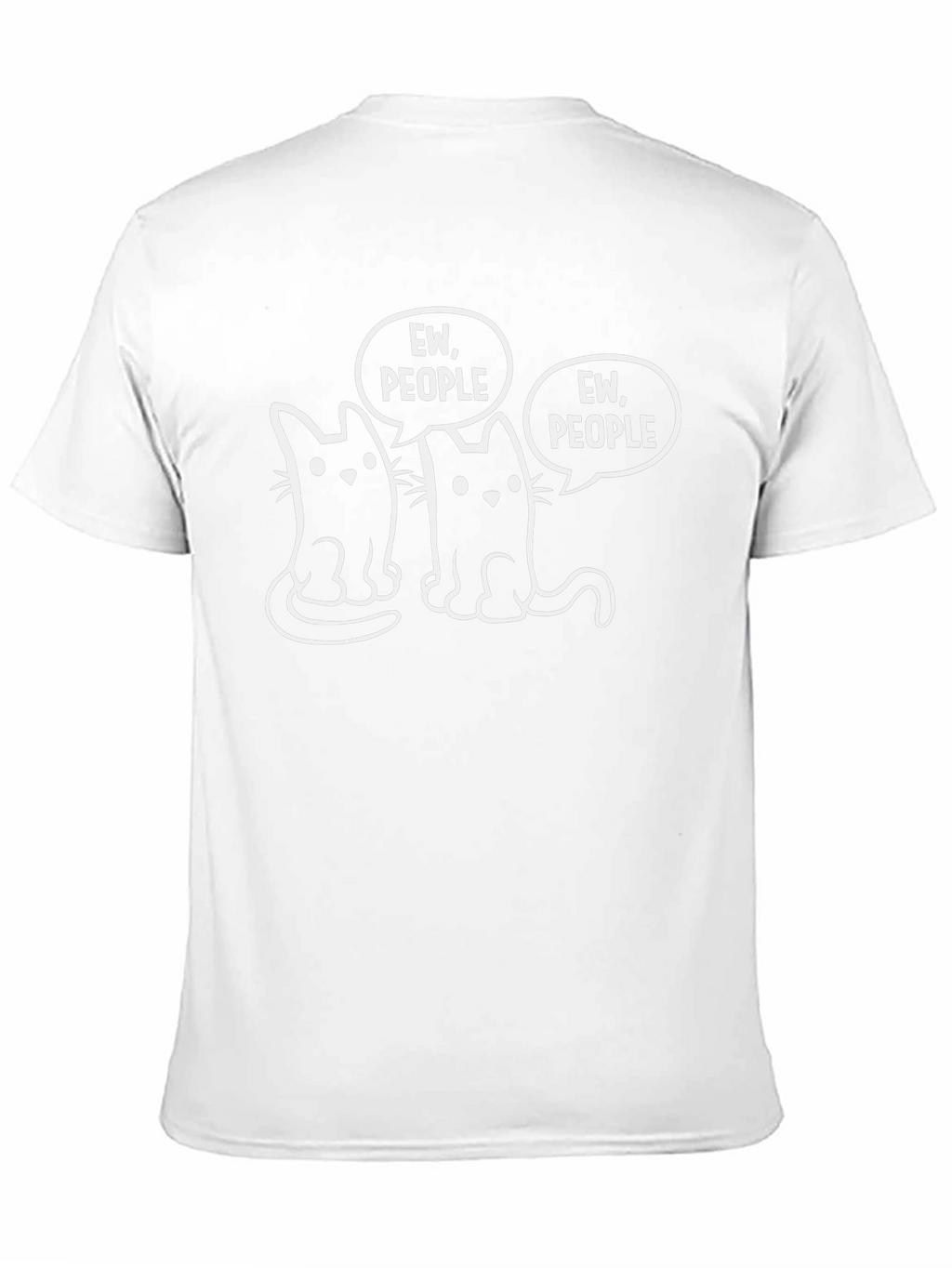 Ew People Cats Graphic T-Shirt - Black