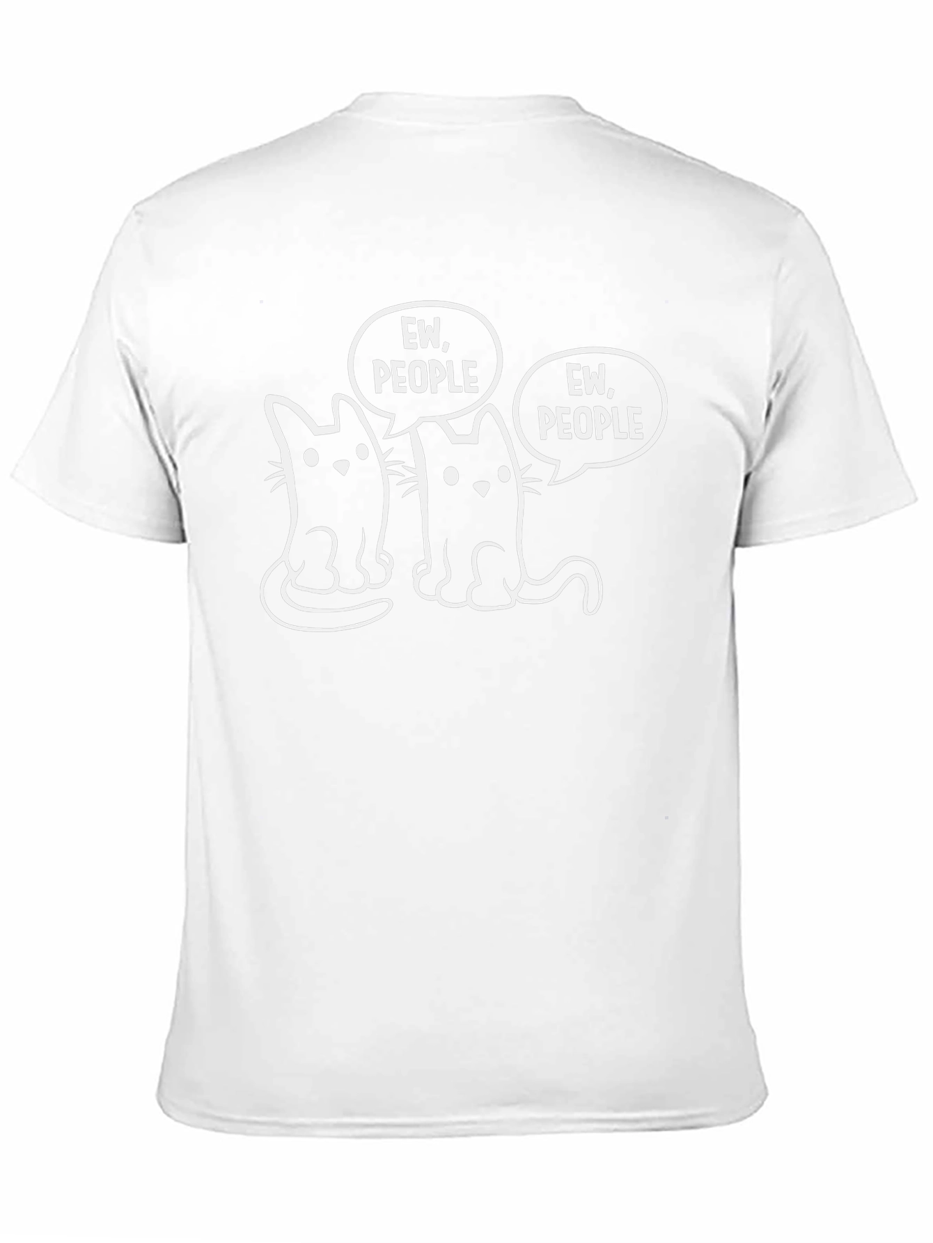 Ew People Cats Graphic T-Shirt - Black