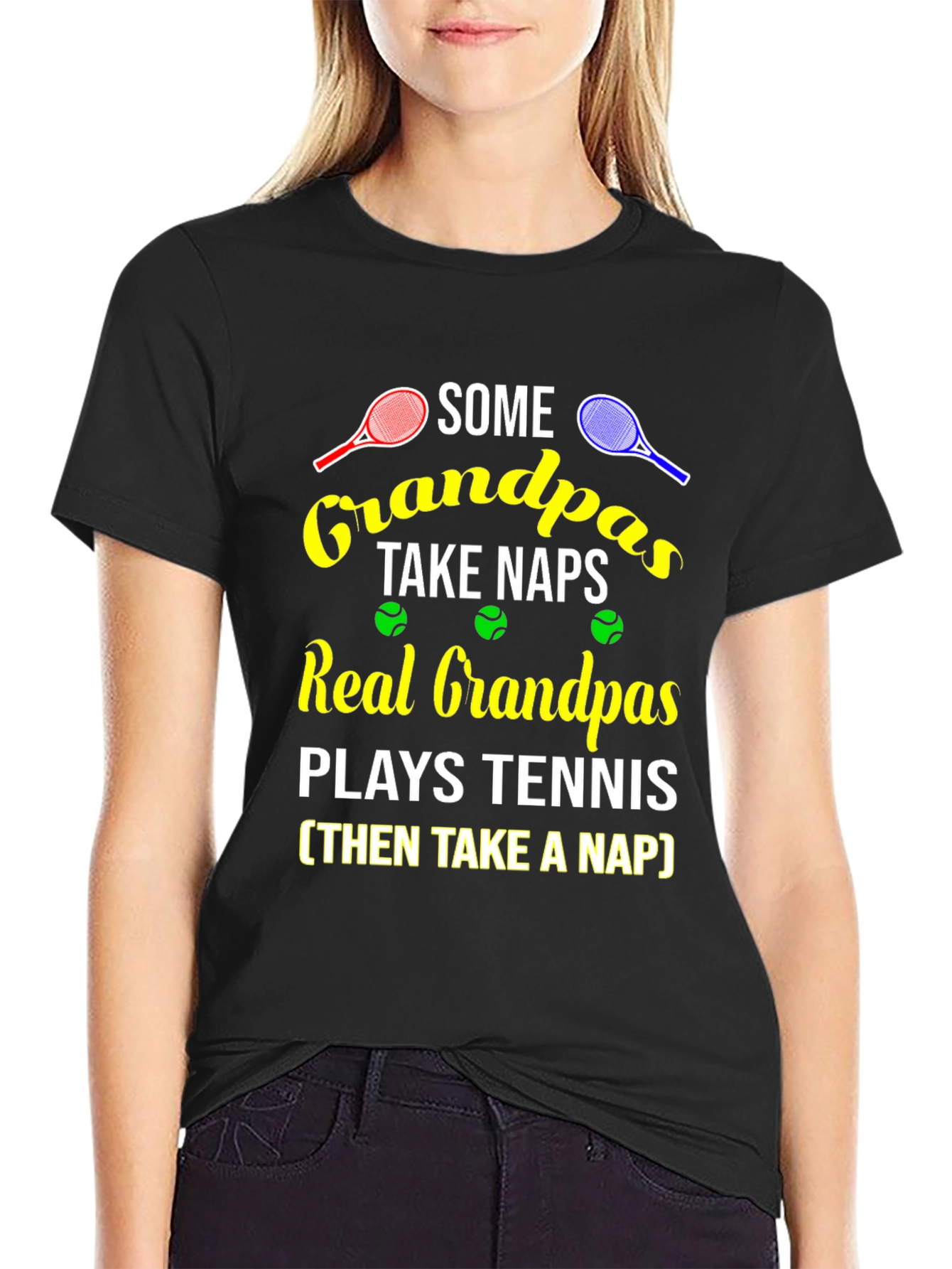 Grandpa Tennis T-Shirt - Some Grandpas Take Naps