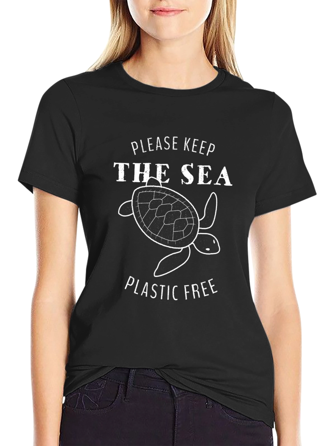 Keep The Sea Plastic Free Turtle Graphic Tee