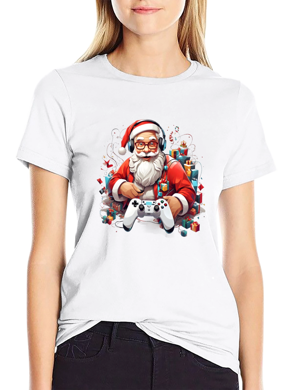 Gamer Santa T-Shirt - Holiday Gaming Apparel