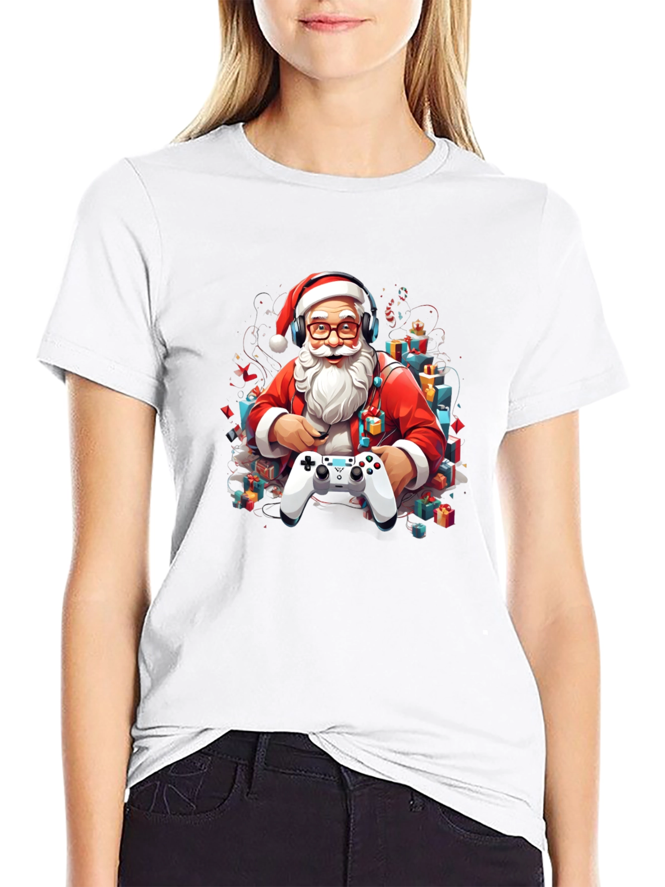 Gamer Santa T-Shirt - Holiday Gaming Apparel