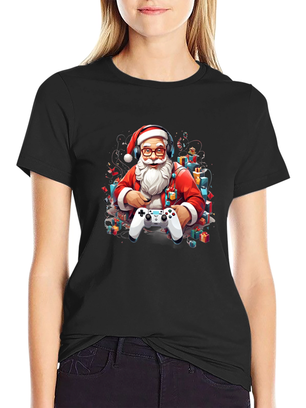 Gamer Santa T-Shirt - Holiday Gaming Apparel