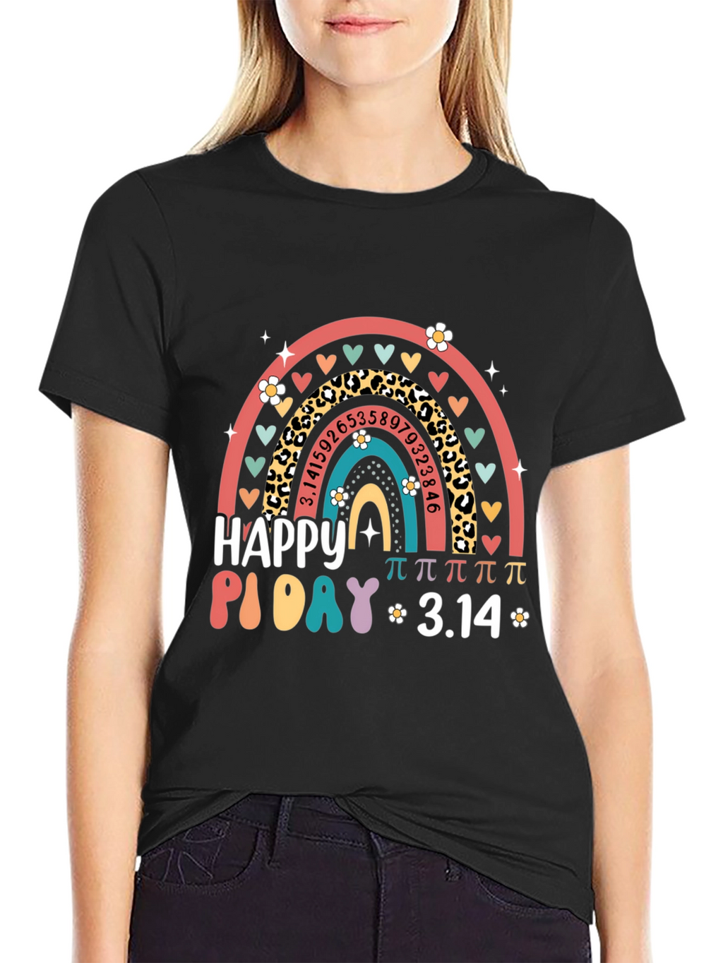 Happy Pi Day Rainbow Graphic T-Shirt