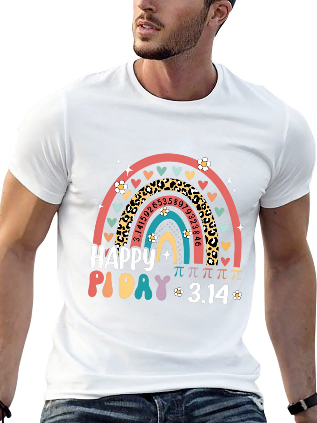 Happy Pi Day Rainbow Graphic T-Shirt