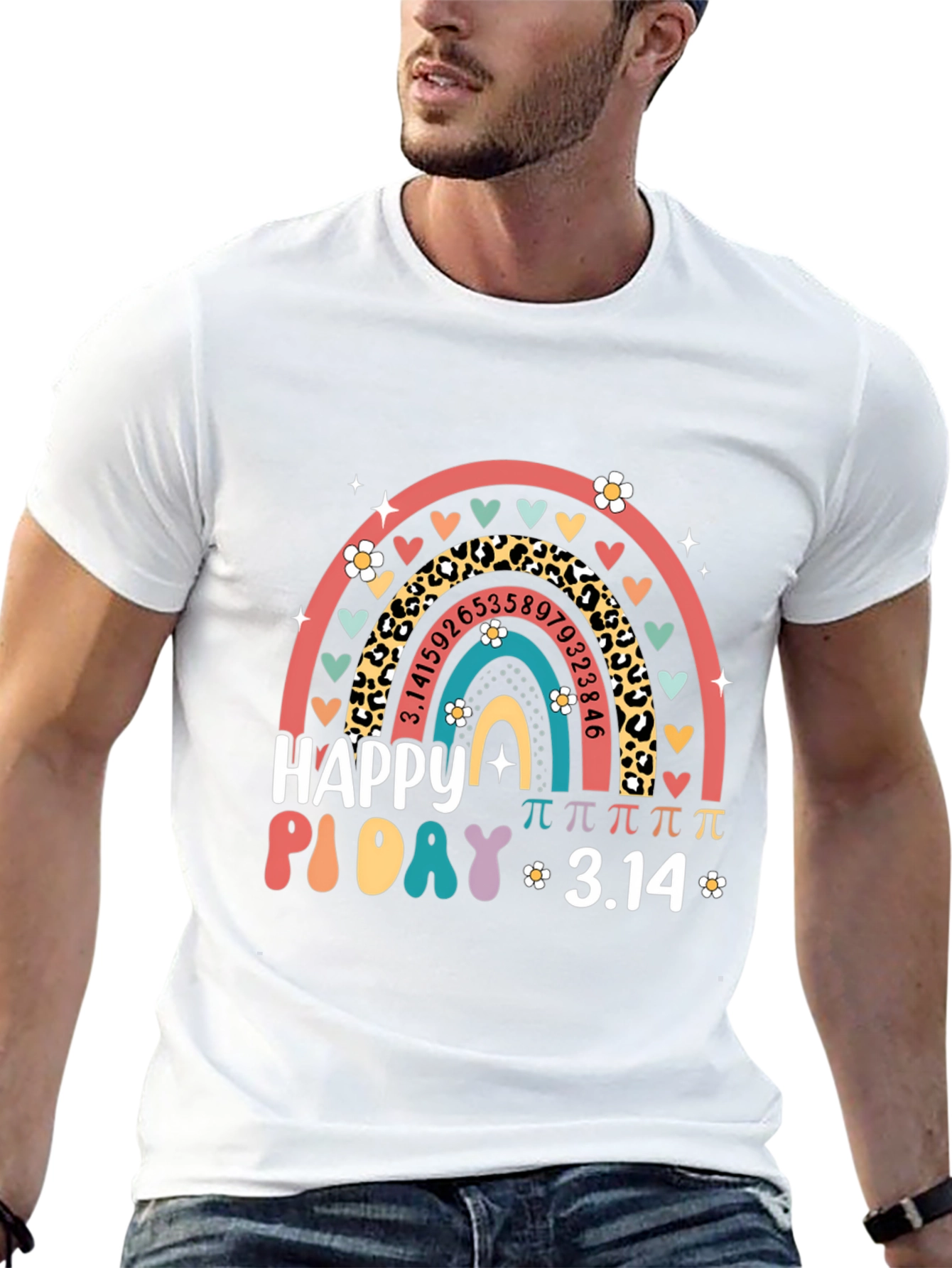 Happy Pi Day Rainbow Graphic T-Shirt