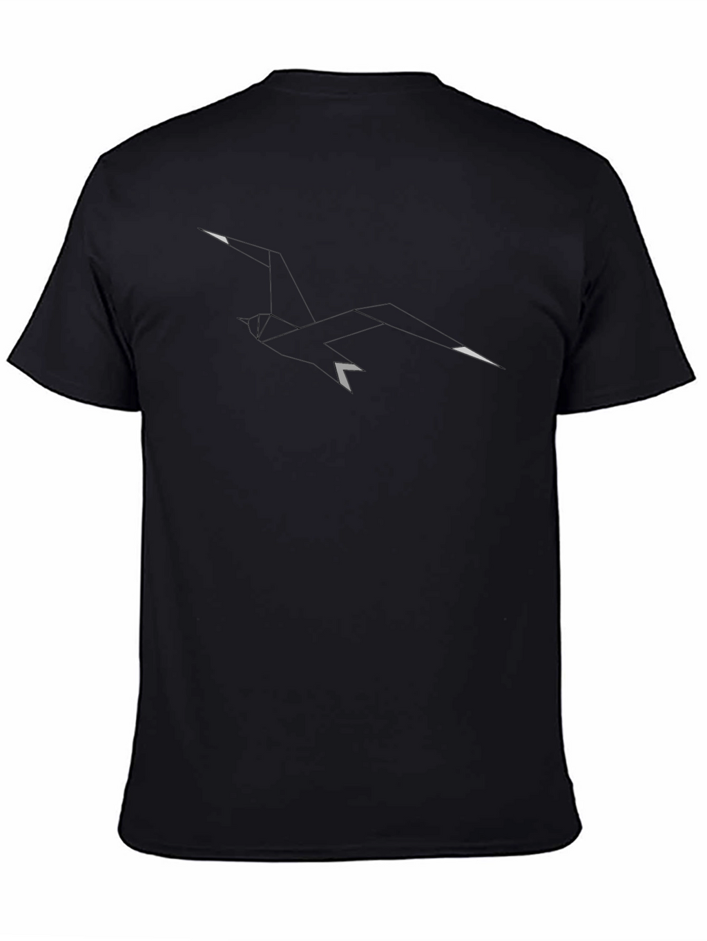 Geometric Bird Graphic Black T-Shirt