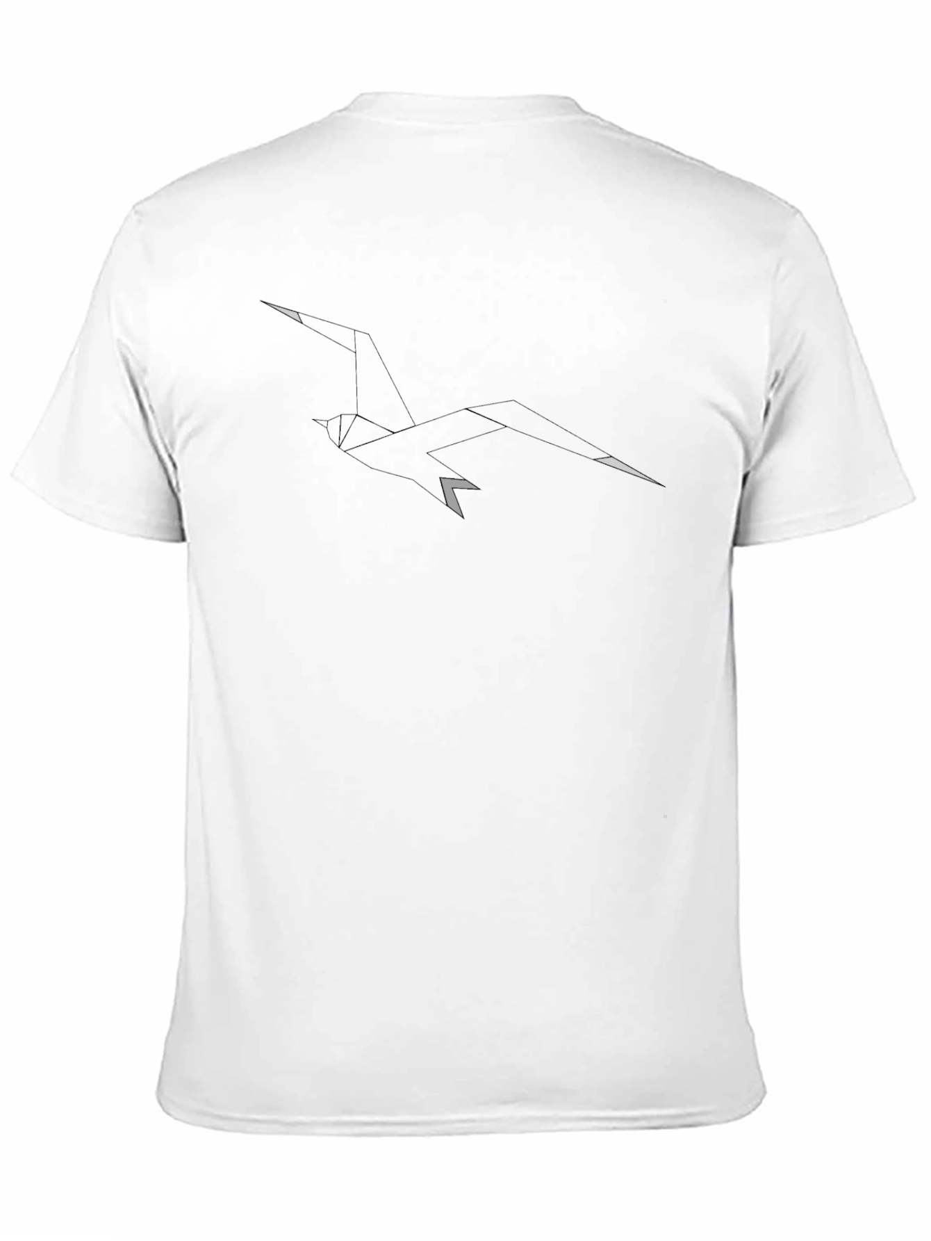 Geometric Bird Graphic Black T-Shirt