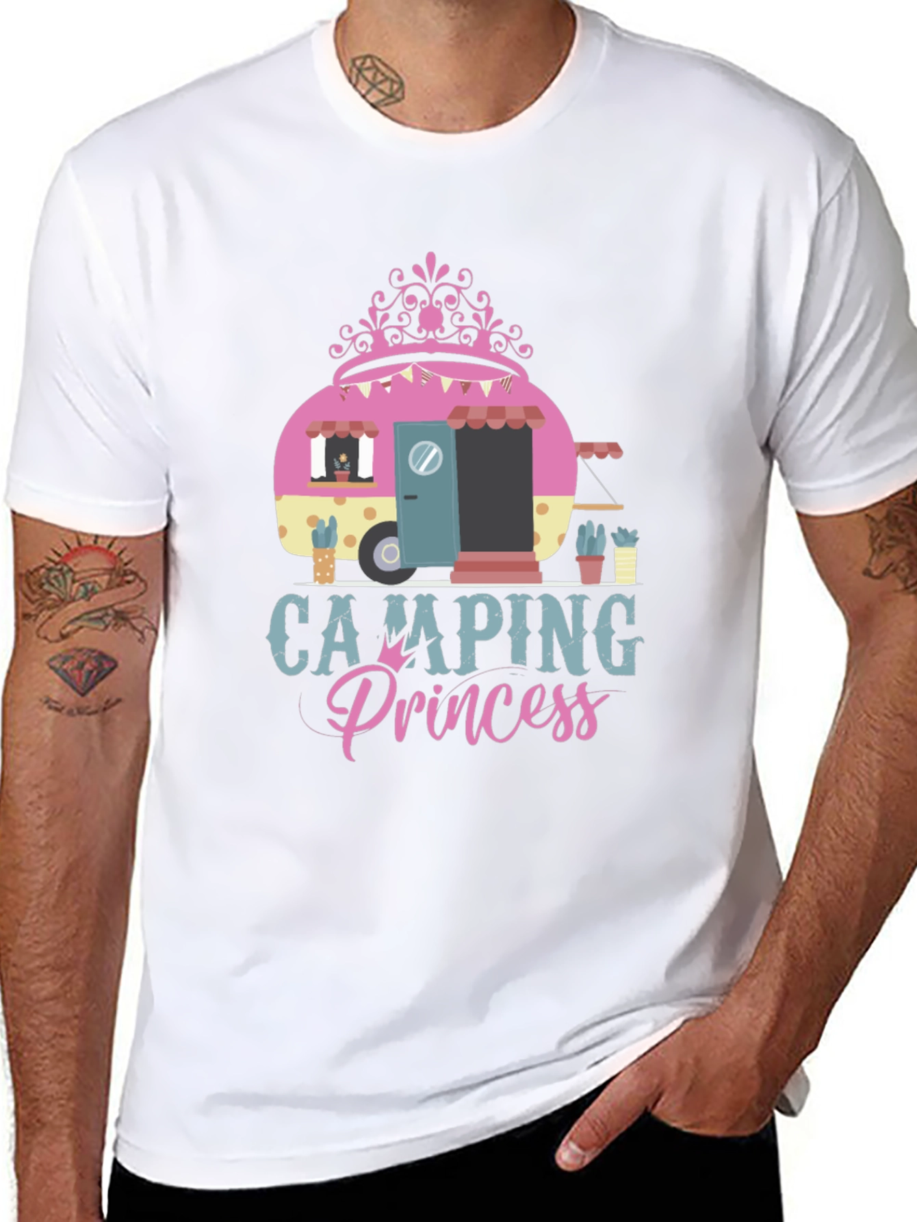 Camping Princess Graphic Tee - Black
