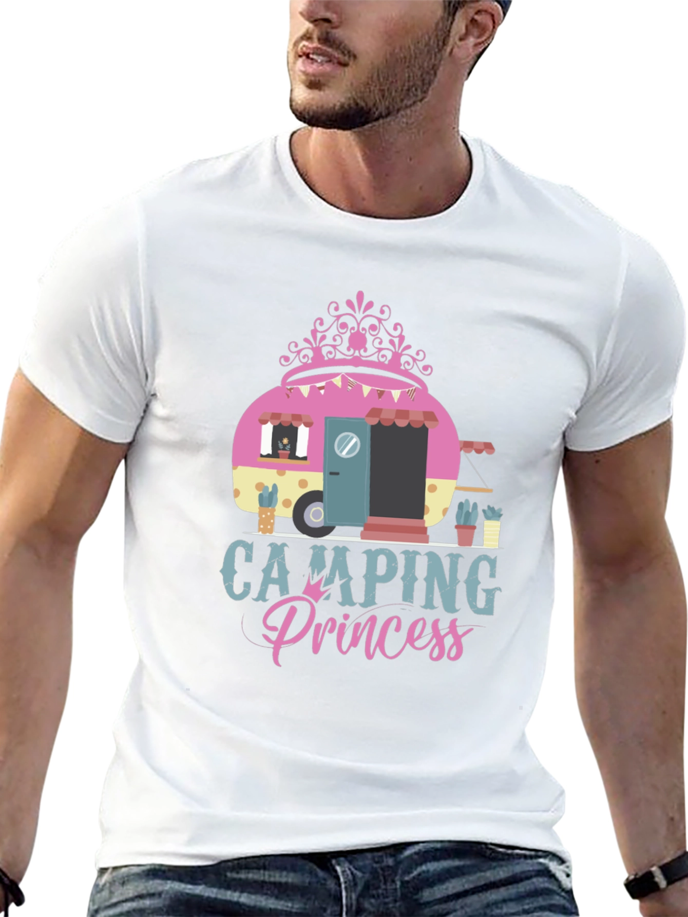 Camping Princess Graphic Tee - Black