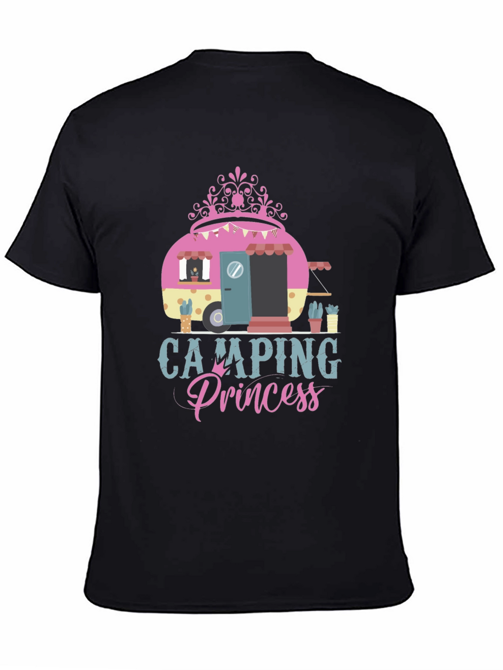 Camping Princess Graphic Tee - Black