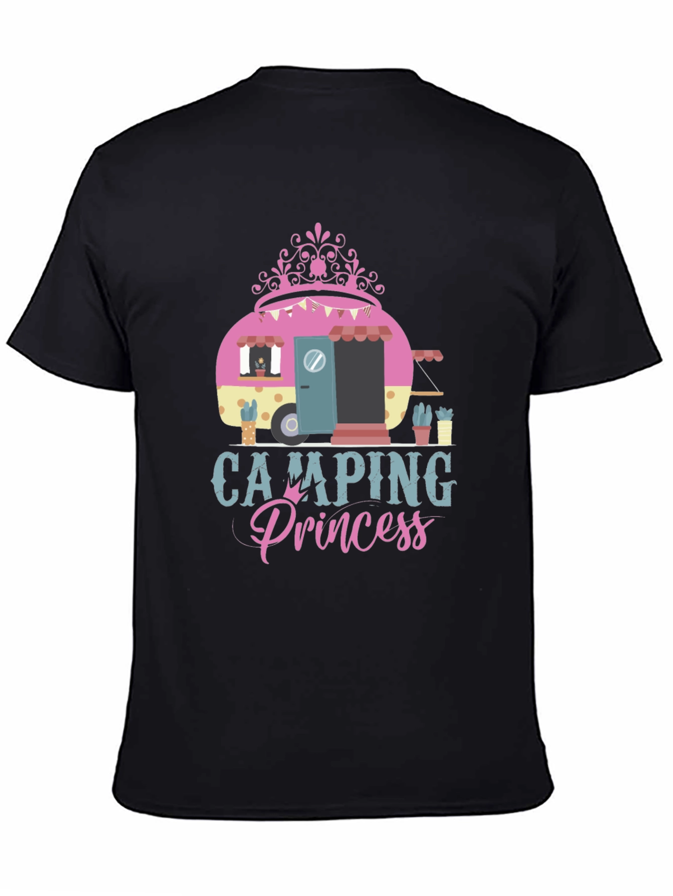Camping Princess Graphic Tee - Black