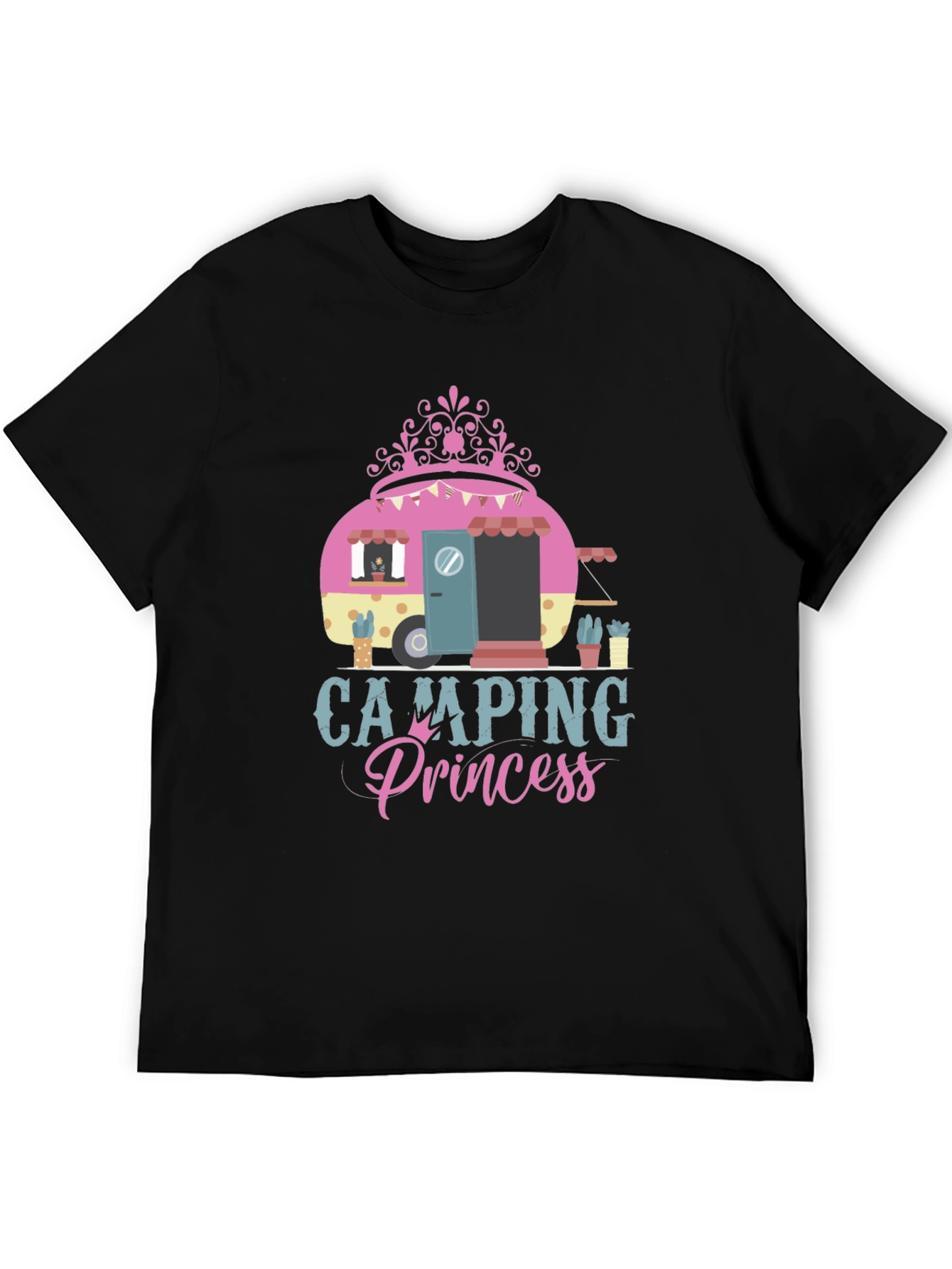 Camping Princess Graphic Tee - Black