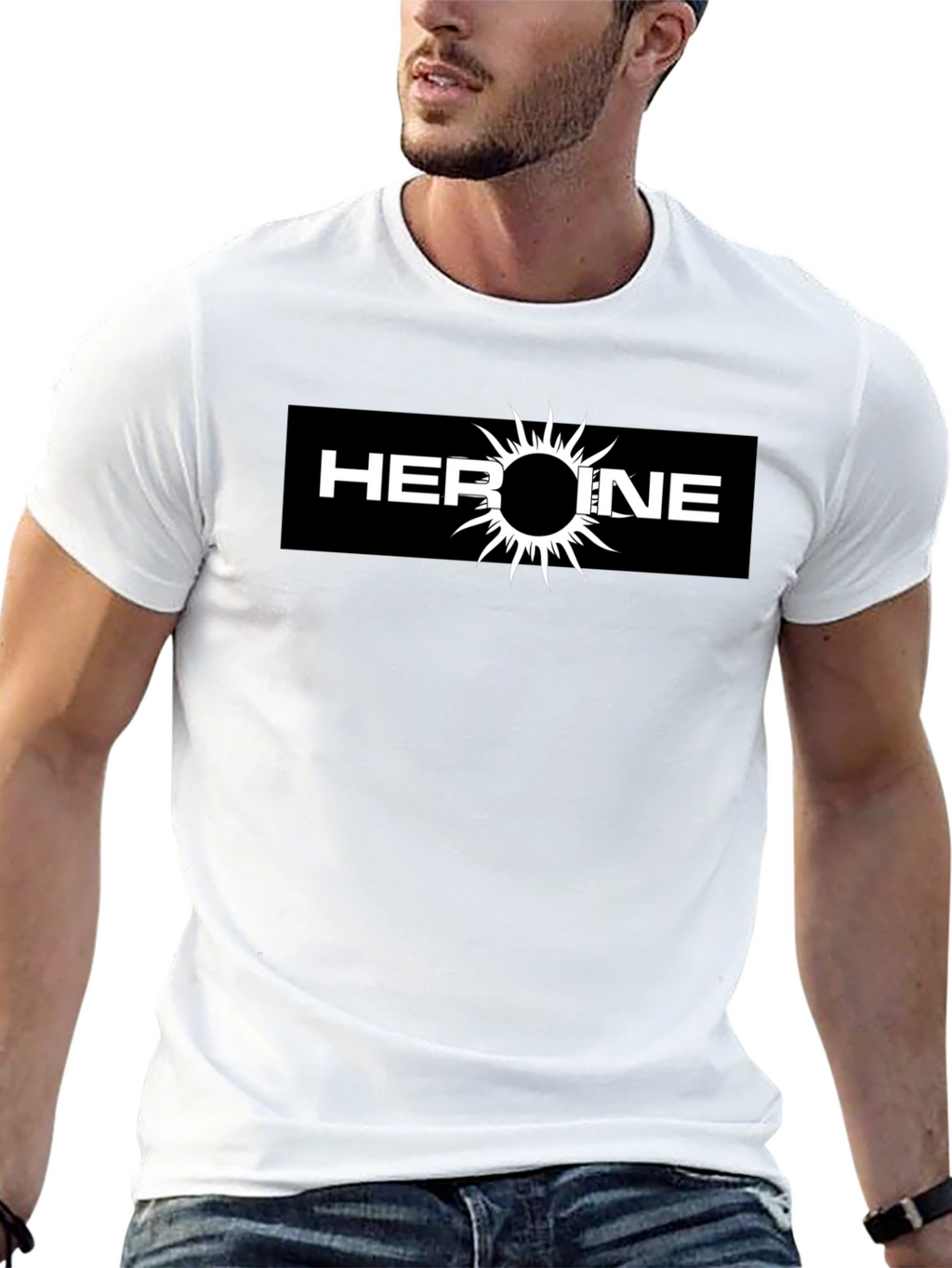 Heroine Graphic Tee - Black Cotton T-Shirt