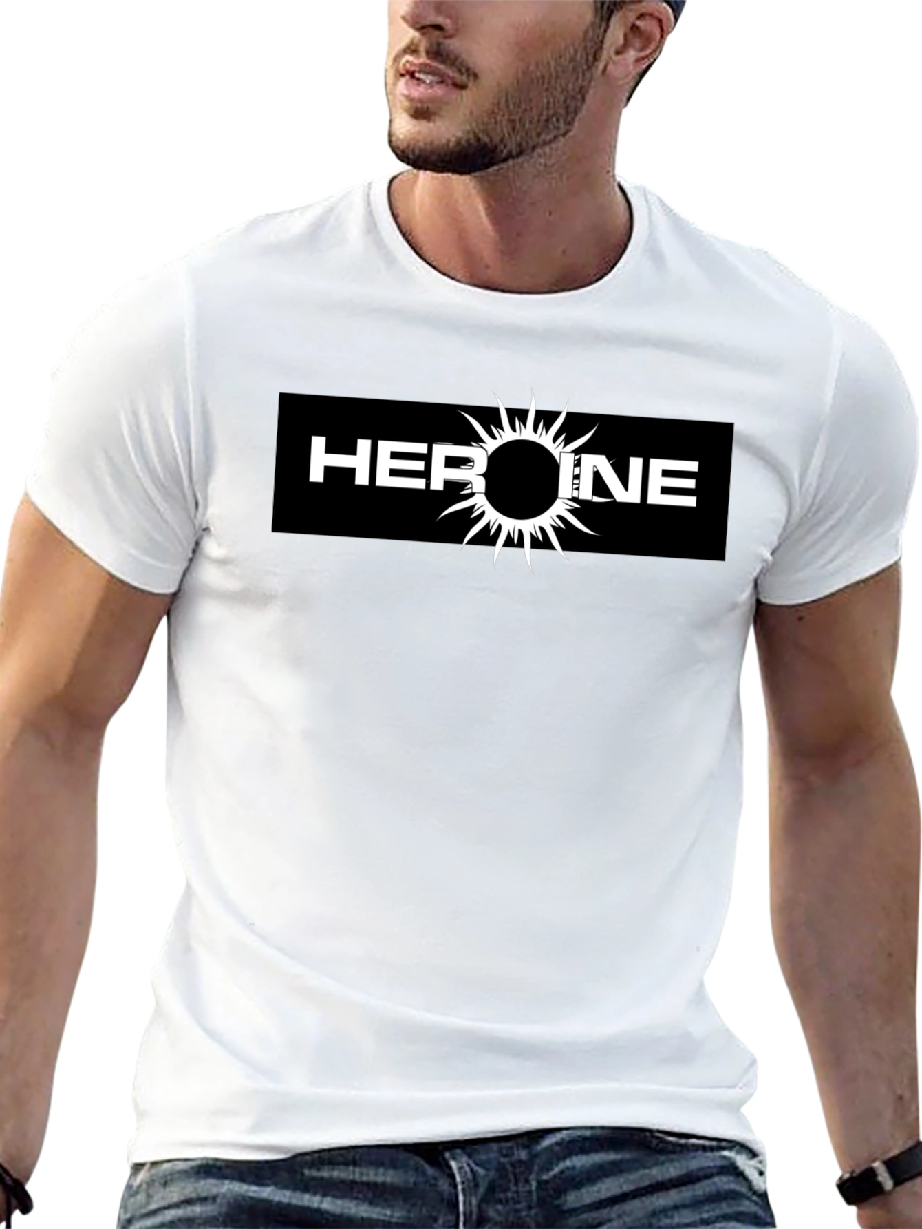 Heroine Graphic Tee - Black Cotton T-Shirt