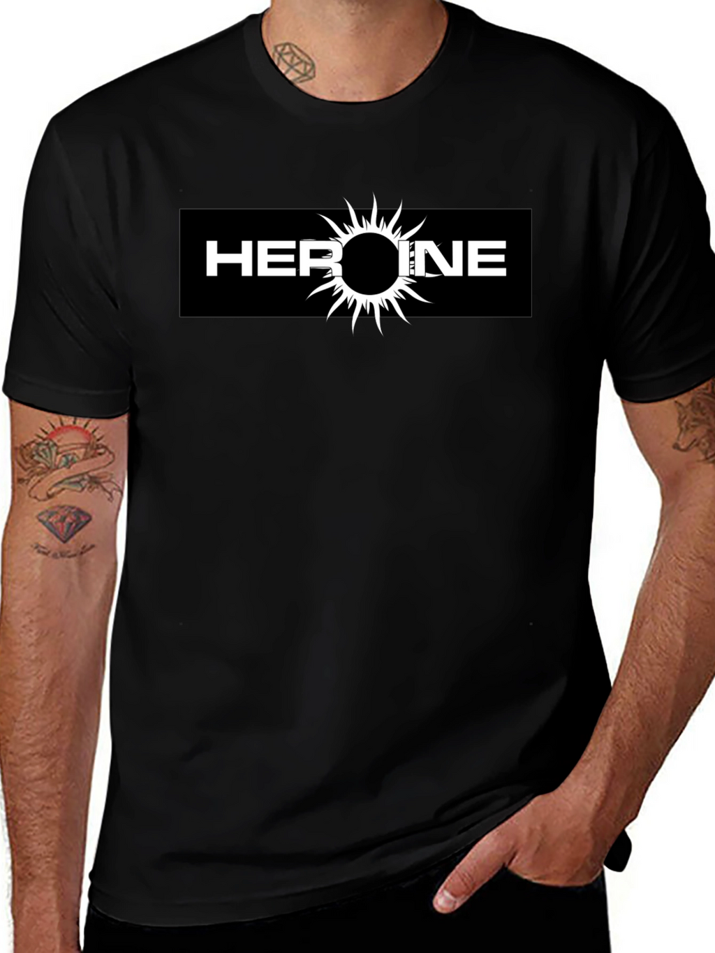 Heroine Graphic Tee - Black Cotton T-Shirt