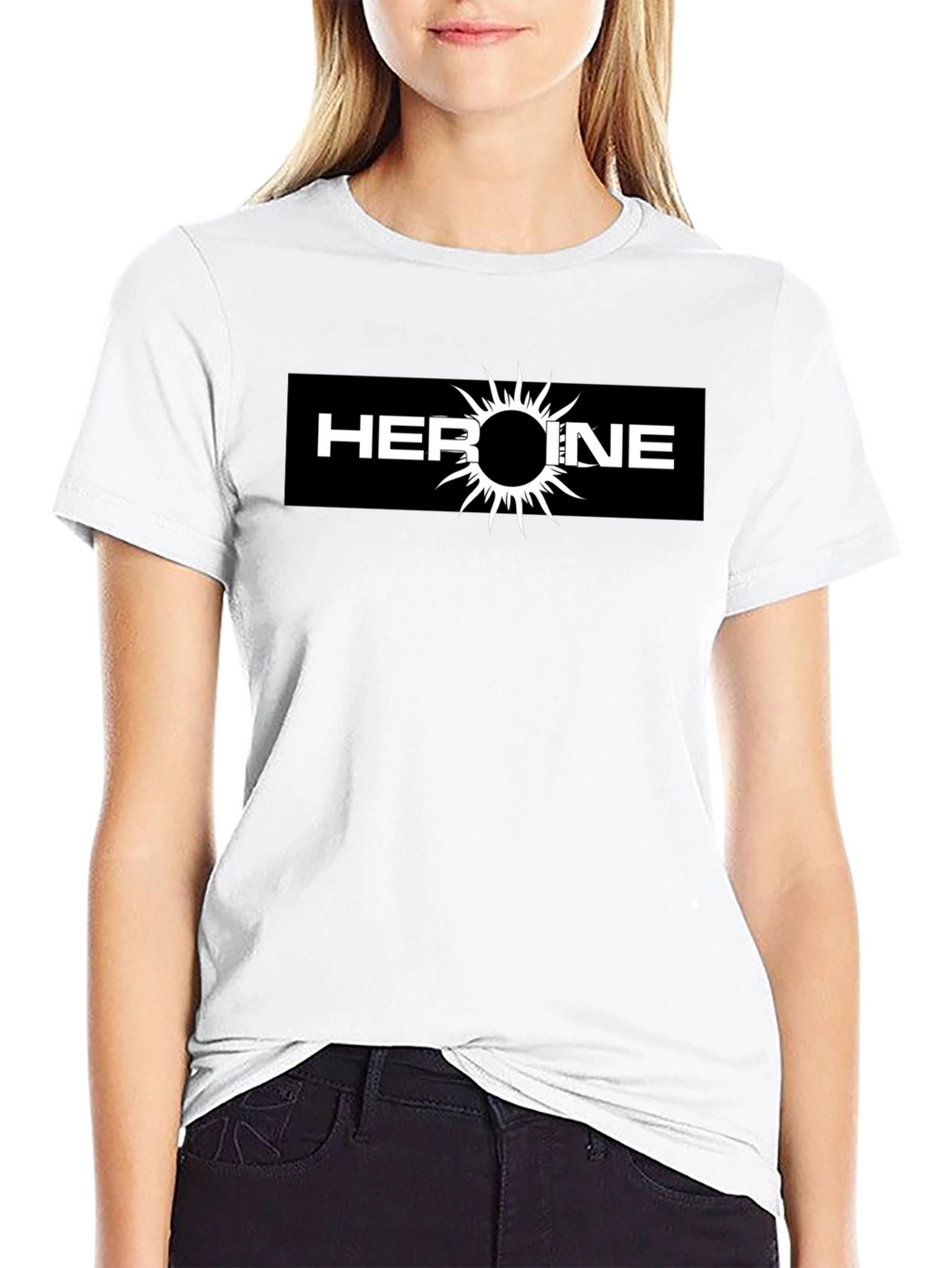 Heroine Graphic Tee - Black Cotton T-Shirt