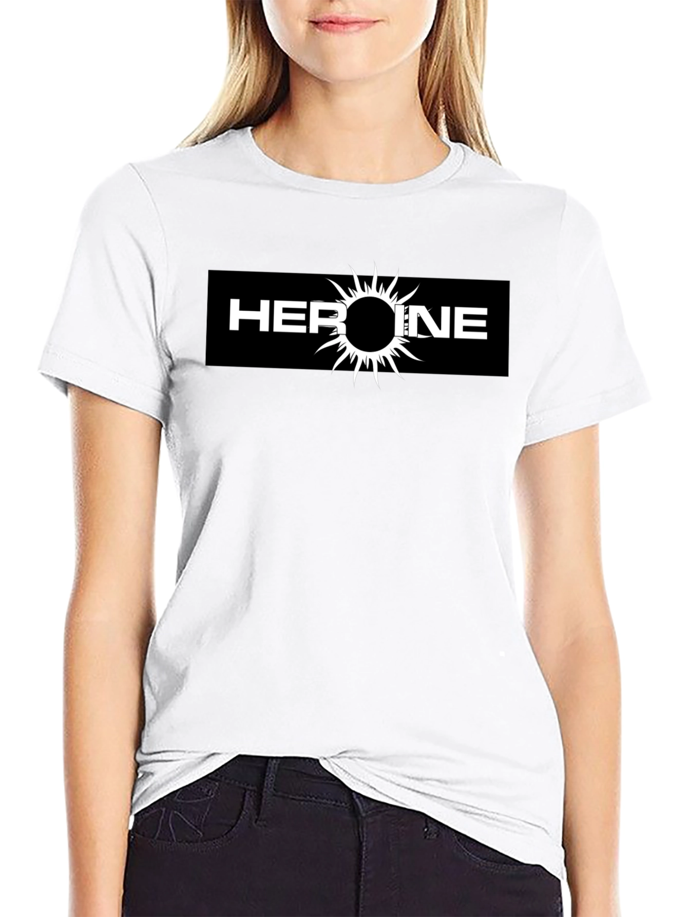 Heroine Graphic Tee - Black Cotton T-Shirt