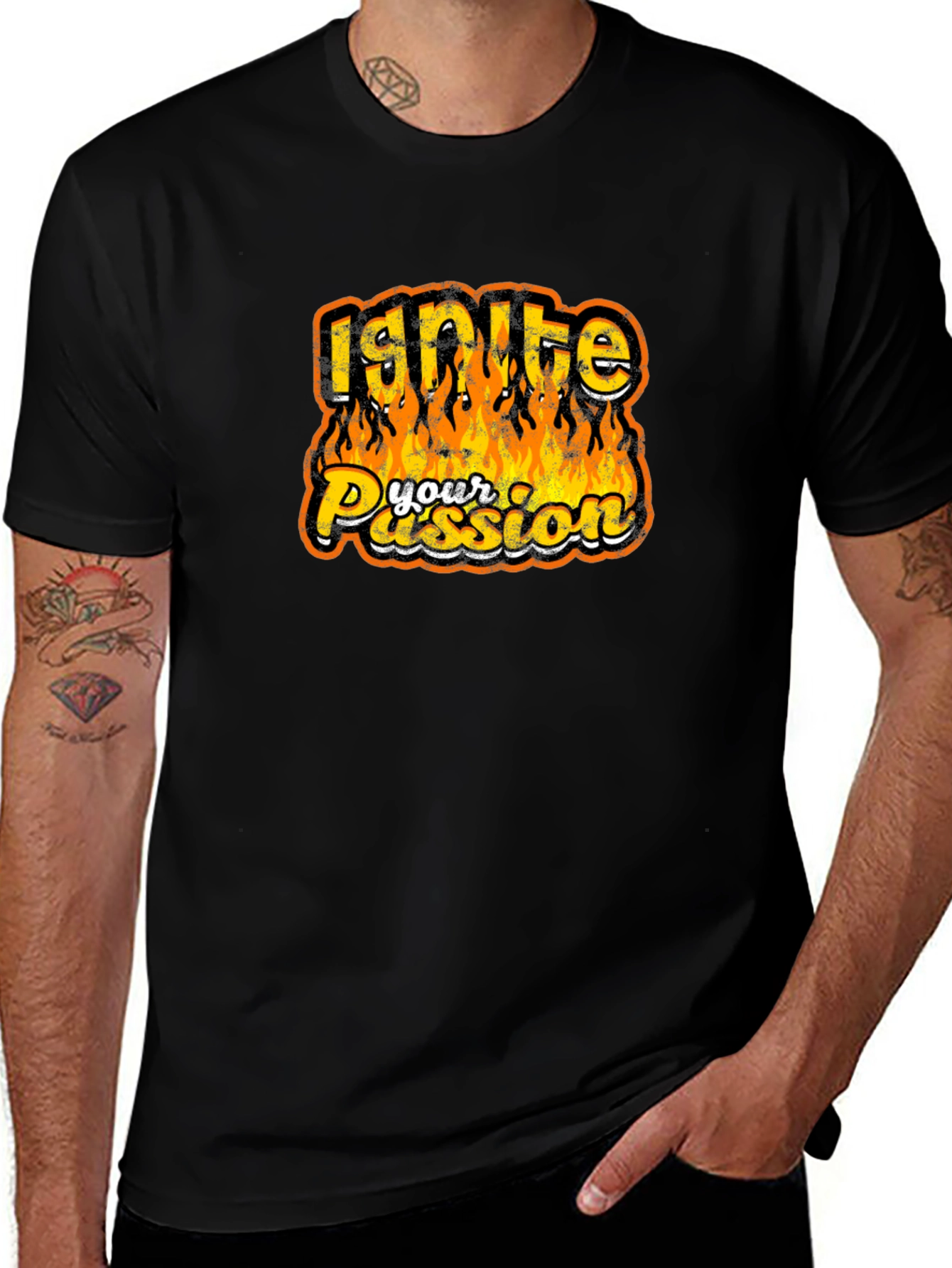 Ignite Your Passion Graphic Tee - Bold & Fiery Design