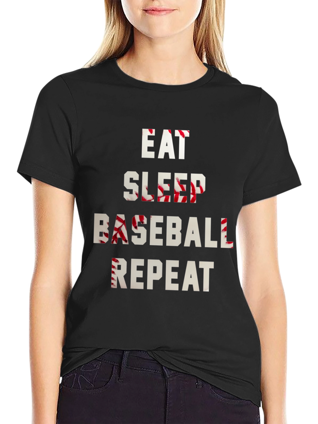 Eat Sleep Baseball Repeat Graphic Tee