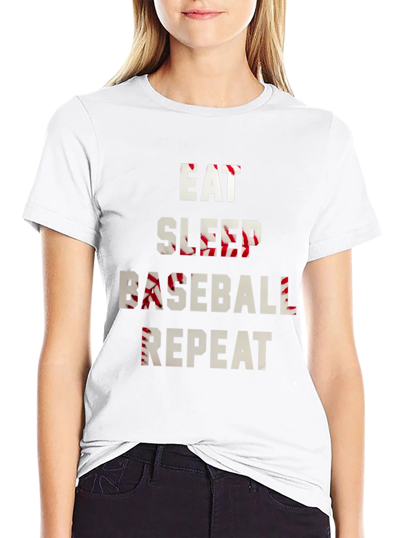 Eat Sleep Baseball Repeat Graphic Tee