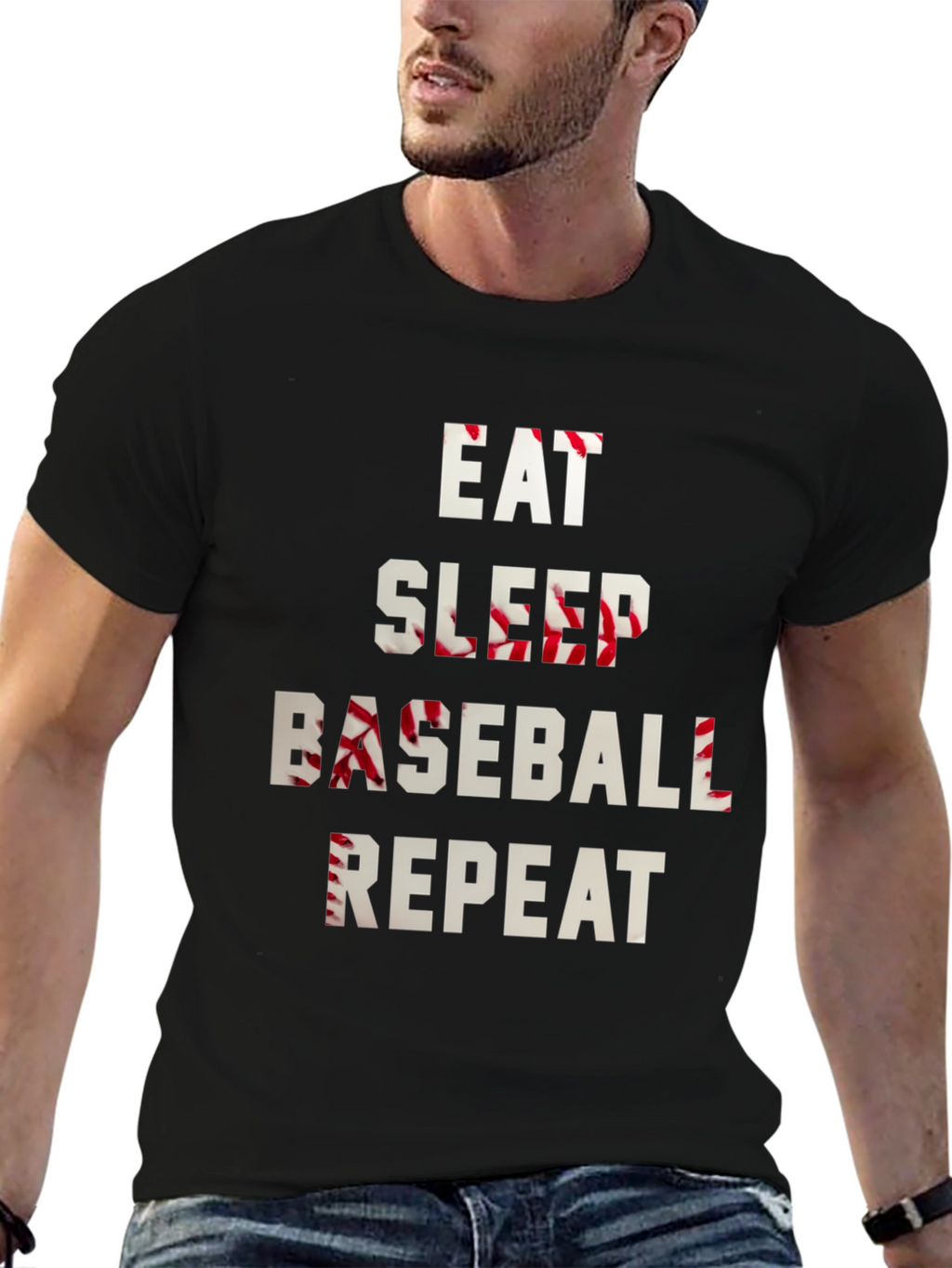 Eat Sleep Baseball Repeat Graphic Tee