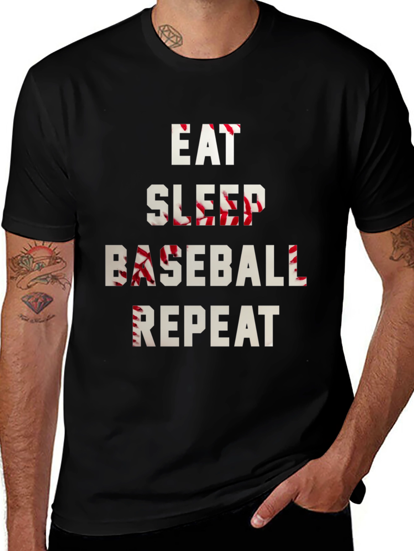 Eat Sleep Baseball Repeat Graphic Tee