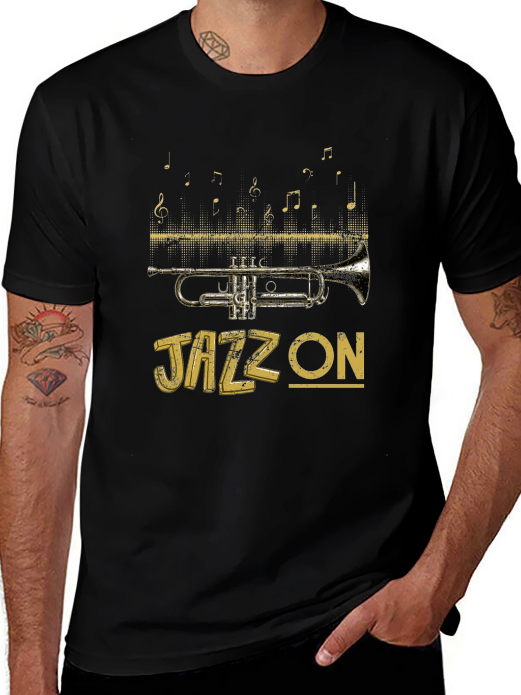 Jazz On T-Shirt - Trumpet Musical Tee
