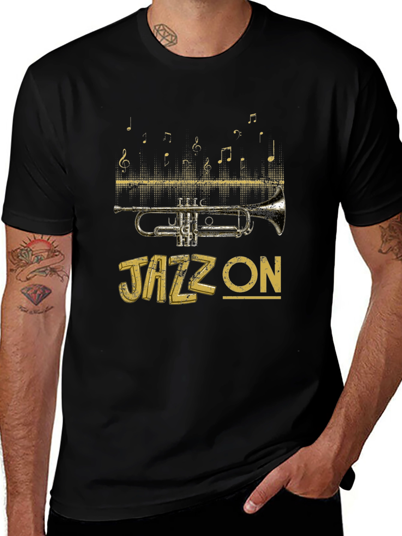 Jazz On T-Shirt - Trumpet Musical Tee