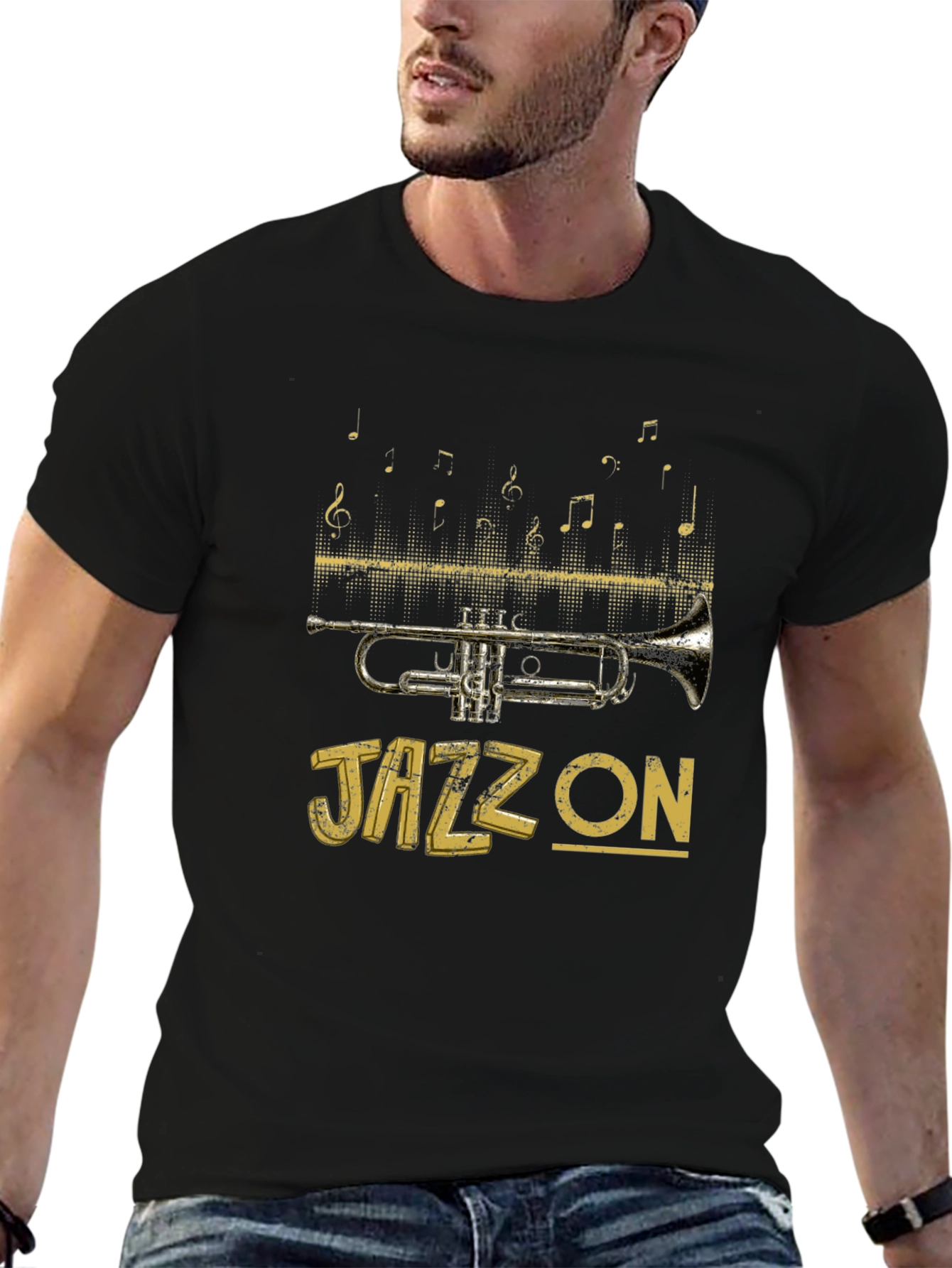 Jazz On T-Shirt - Trumpet Musical Tee